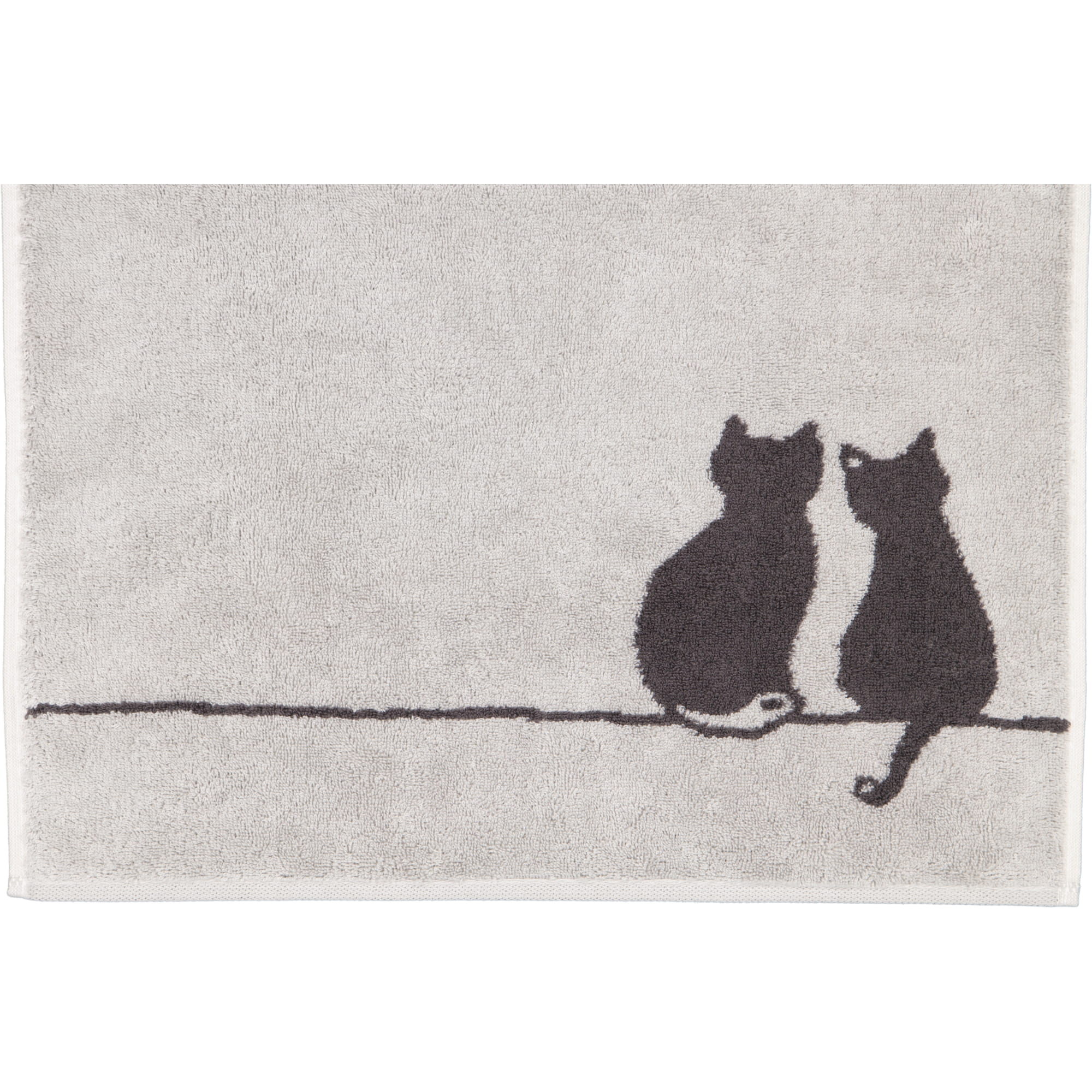 Cawö Handtücher CUTE CATS EDITION You & Me 6263 platin/basalt - 70 - Gästetuch 30x50 cm