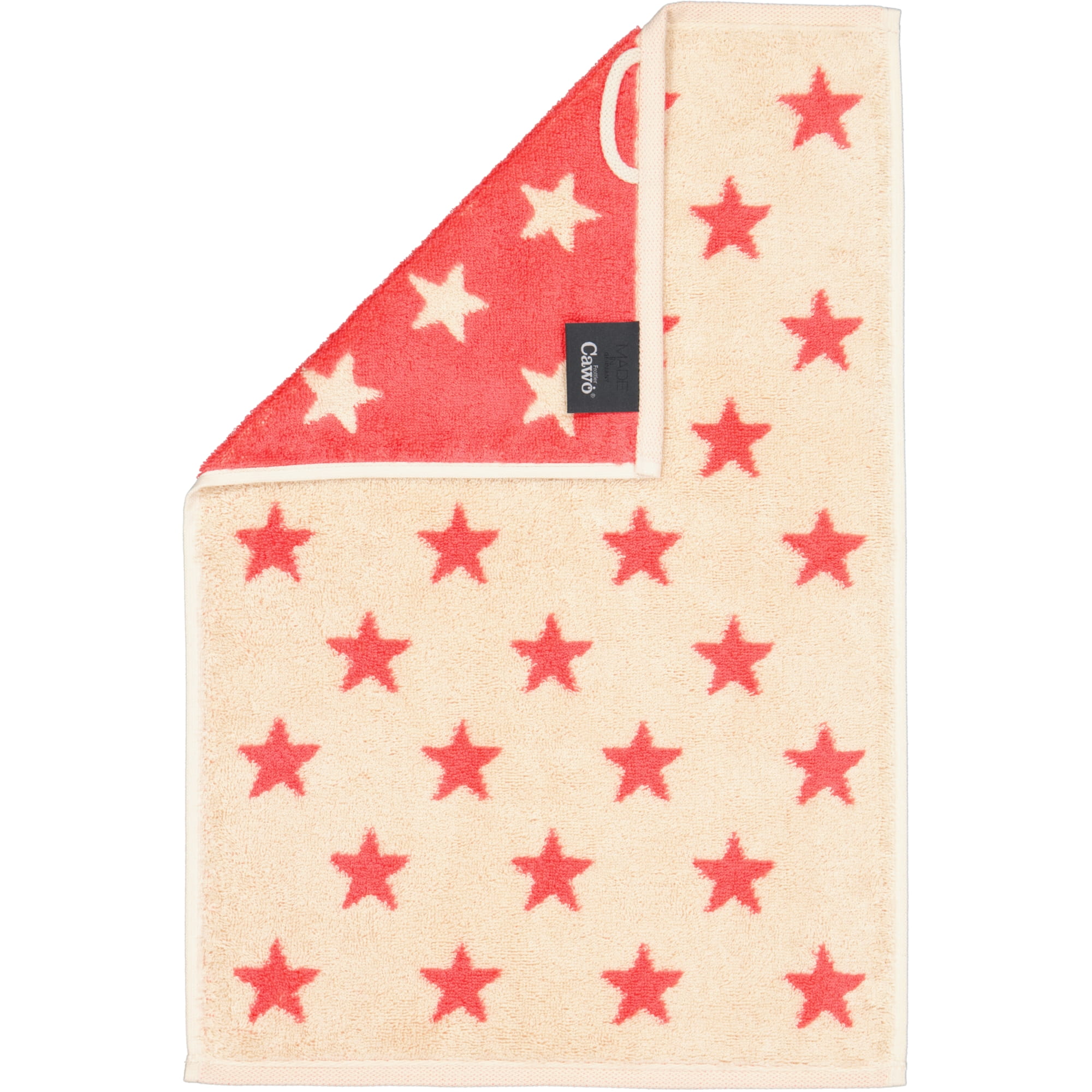 Cawö Handtücher NEW STARS Sterne klein 6261 beige/pink - 32 - Gästetuch 30x50 cm