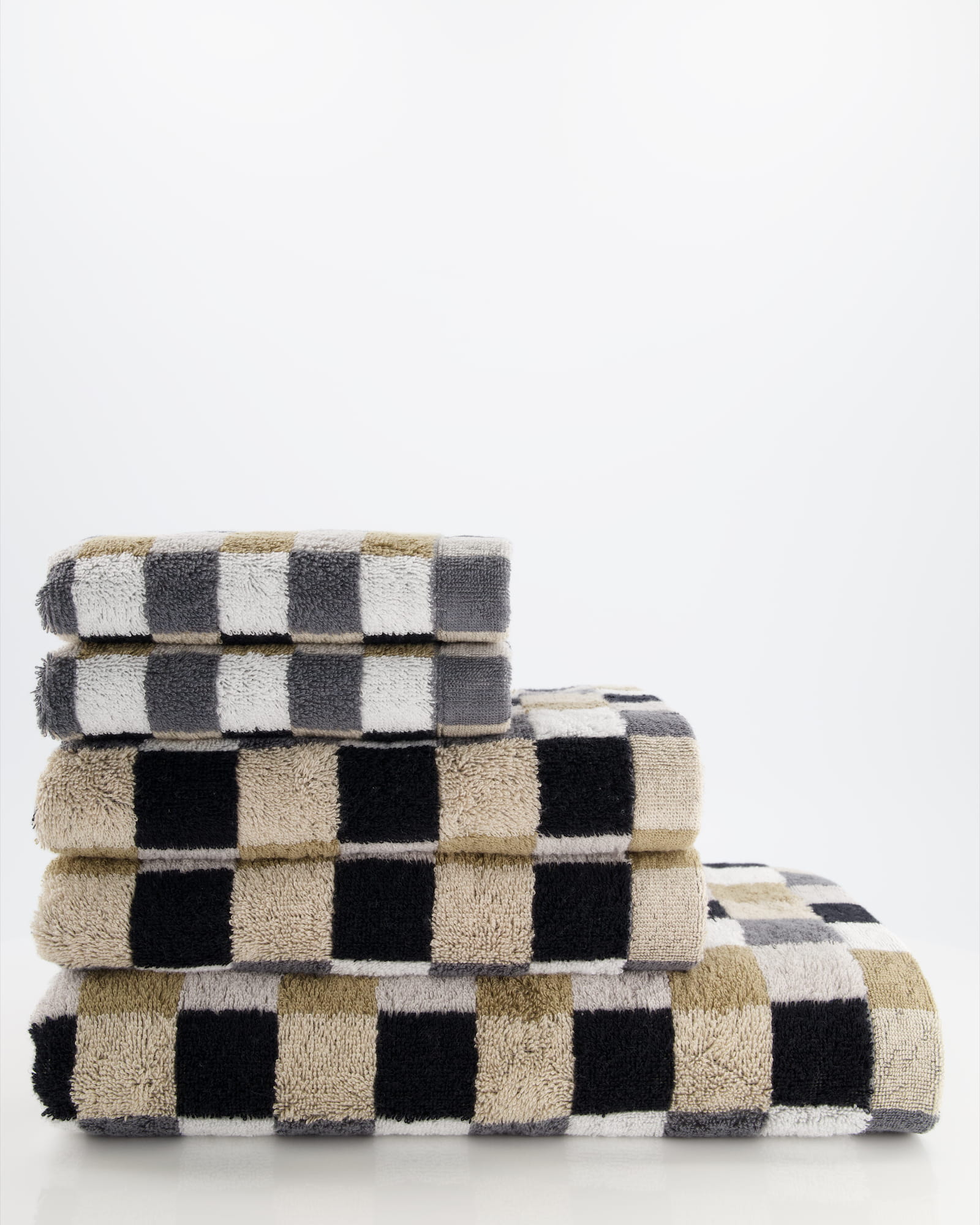 Cawö - Life Style Karo 7047 - Farbe: 37 - kiesel - Waschhandschuh 16x22 cm