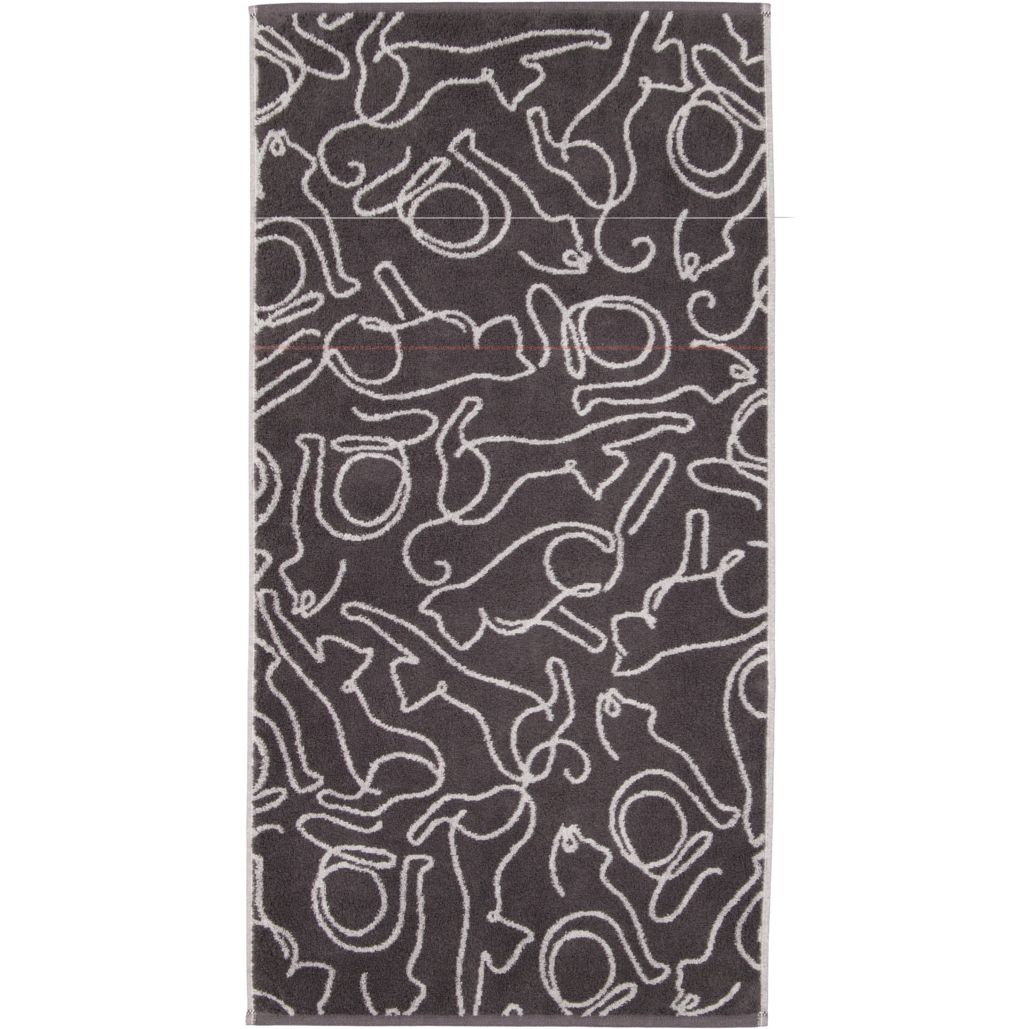 Cawö Handtücher CUTE CATS EDITION Cats 6264 basalt/platin - 77 - Handtuch 50x100 cm