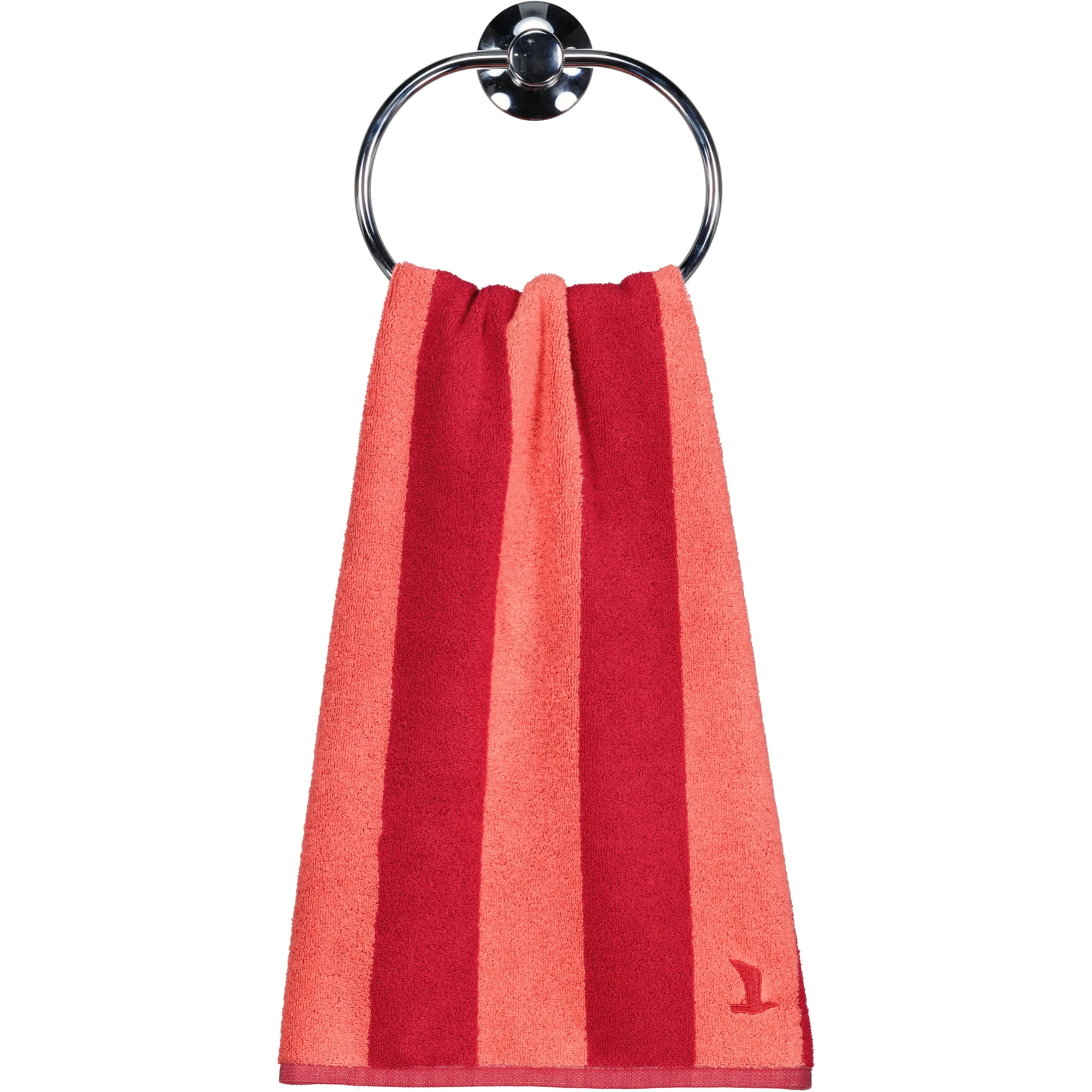 Möve Handtücher Superwuschel Blockstreifen ruby/coral - 021 - Handtuch 50x100 cm