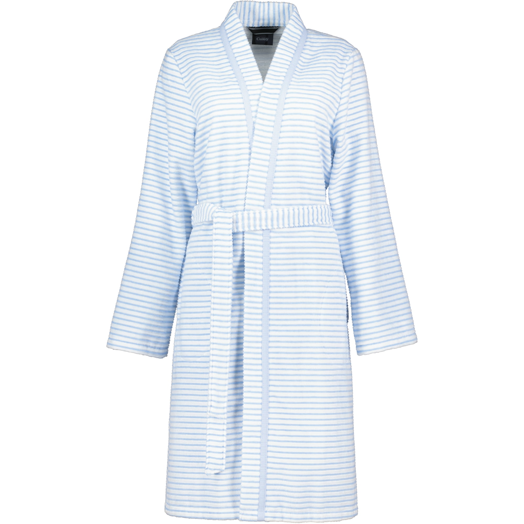 Cawö Bademäntel Damen Kimono Struktur 1214 mittelblau - 11