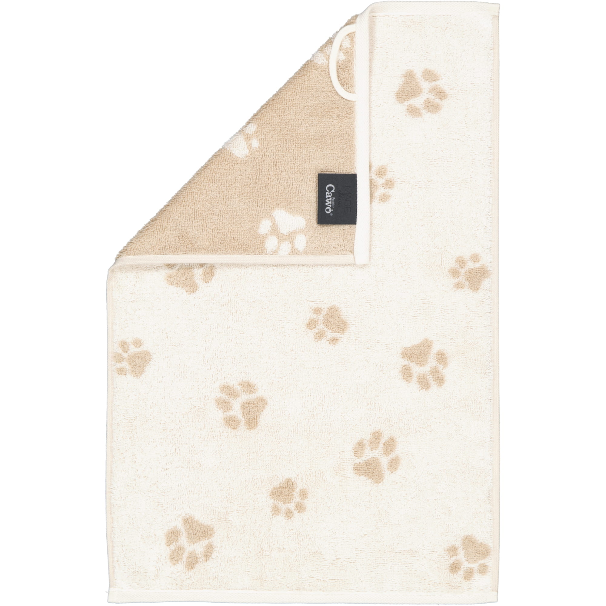 Cawö Handtücher WE LOVE DOGS Paws 6247 Natur-Beige - 33 - Gästetuch 30x50 cm