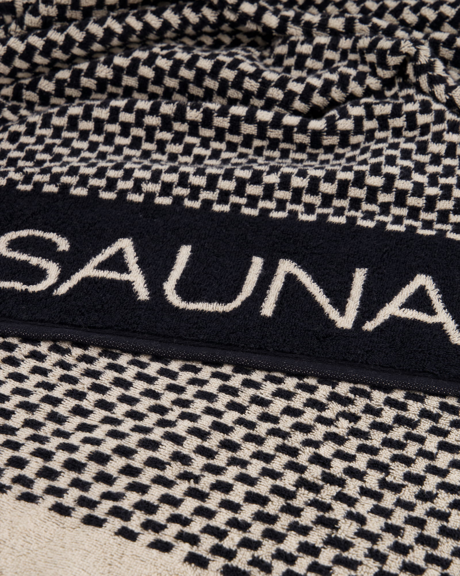 Cawö Saunatuch Natural Allover 6220 80x200 cm - Farbe: natur-schwarz - 39