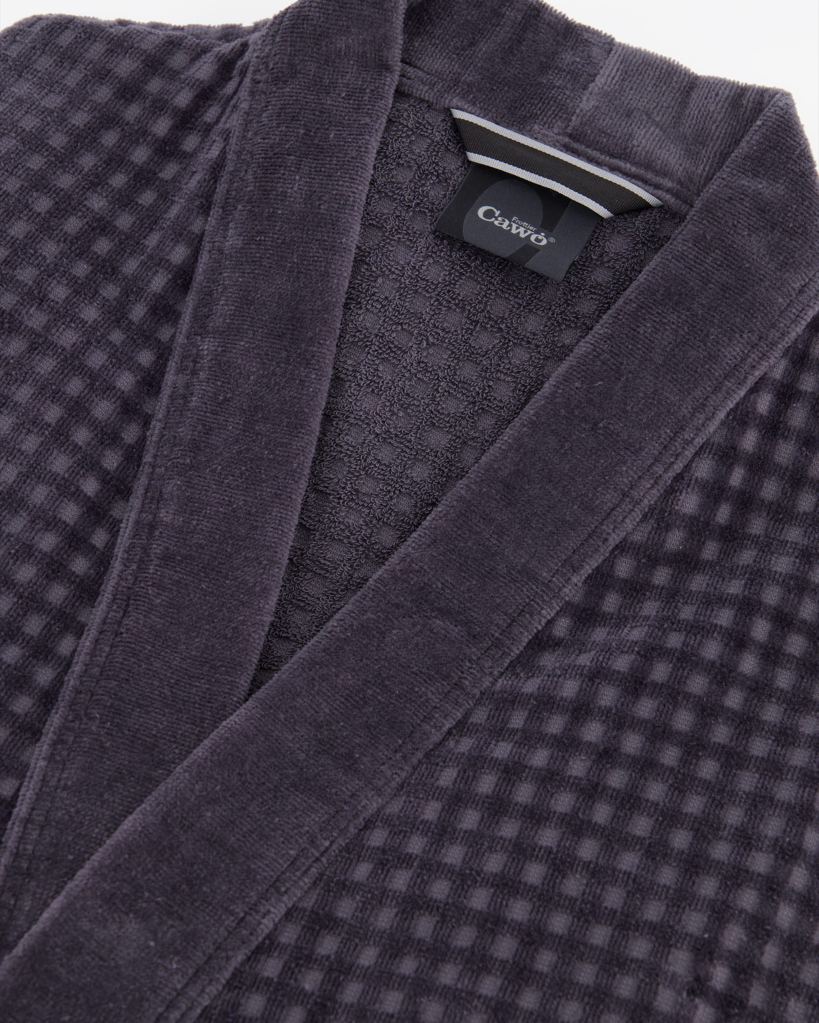 Cawö Herren Bademantel Kimono 3714 - Farbe: anthrazit - 774 - L