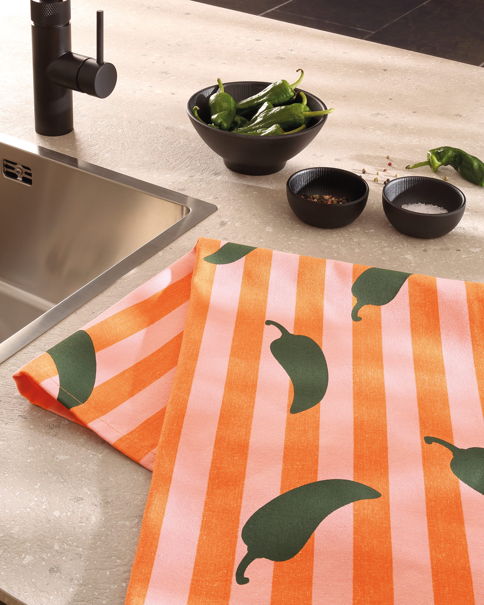 Cawö Home Geschirrtücher Prints & Stripes Pimentos 545 rosa/orange - 23 - 50x70 cm