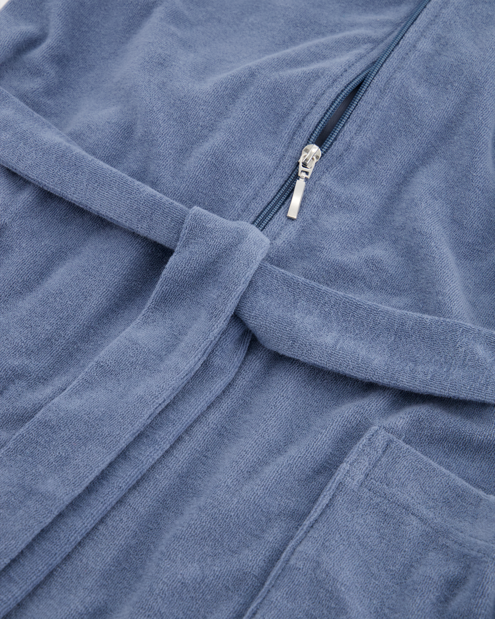 Möve Bademäntel Damen Kapuze Reißverschluss steel blue - 847