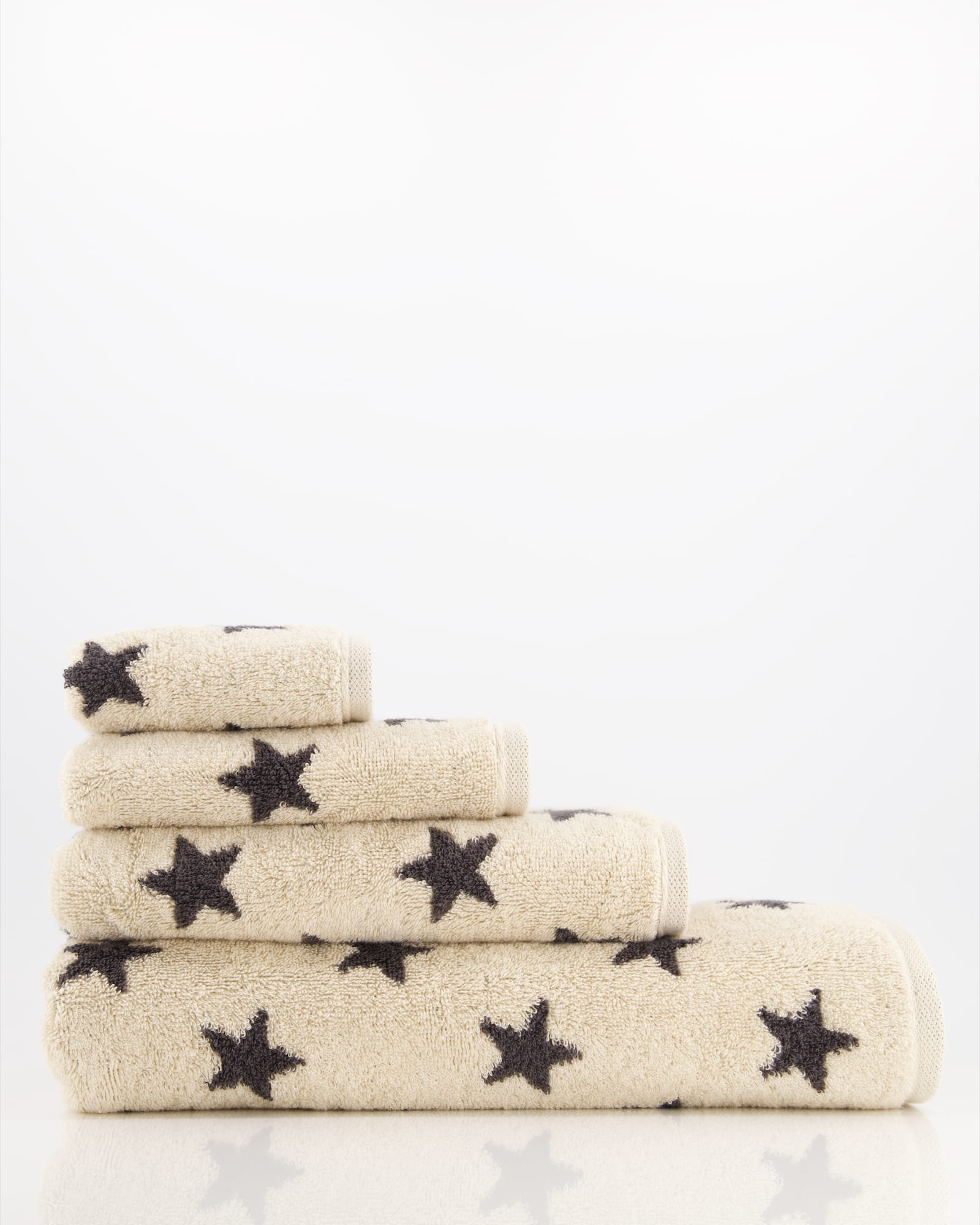 Cawö Handtücher NEW STARS Sterne klein 6261 beige/basalt - 37 - Gästetuch 30x50 cm