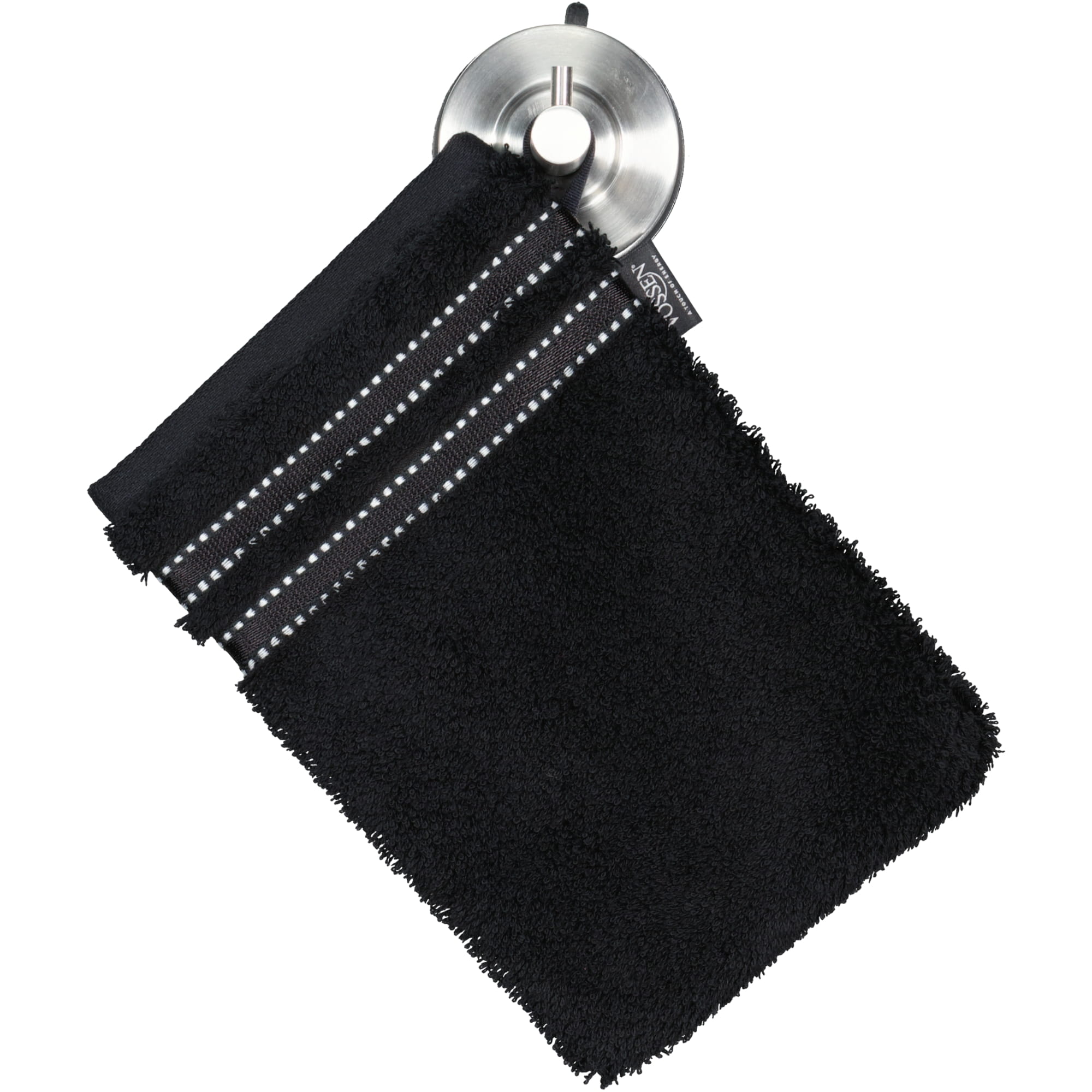 Vossen Handtücher Cult de Luxe schwarz - 7900 - Waschhandschuh 16x22 cm
