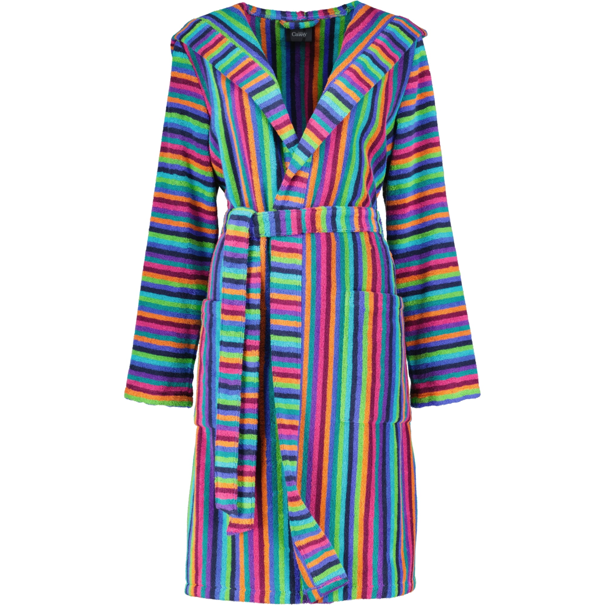 Cawö - Damen Kurzmantel Walkfrottier - Kapuze 7049 - Farbe: 84 - multicolor