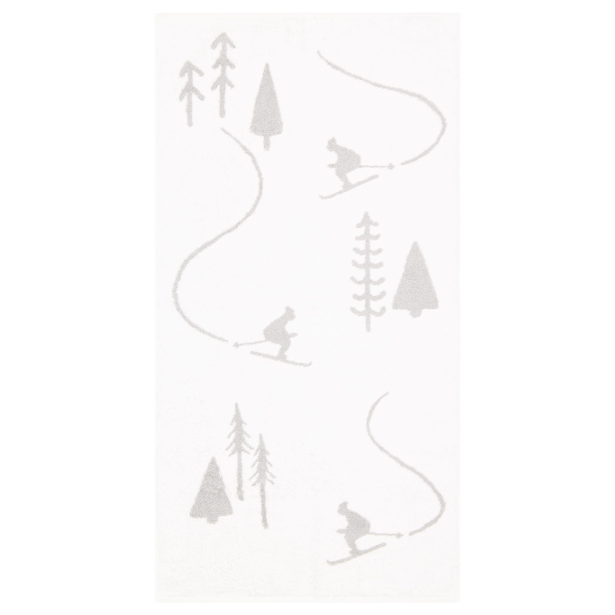 Cawö Handtücher WINTER EDITION Skifahrer 6272 weiß/platin - 67 - Handtuch 50x100 cm
