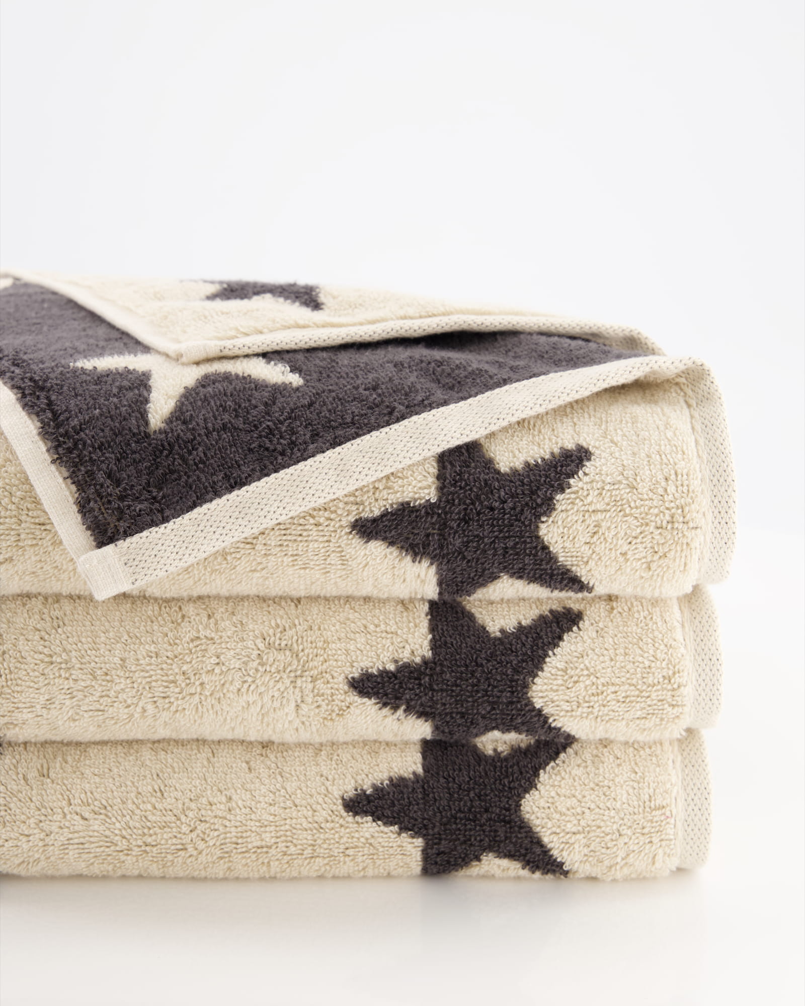Cawö Handtücher NEW STARS Sterne groß 6260 beige/basalt - 37 - Duschtuch 70x140 cm