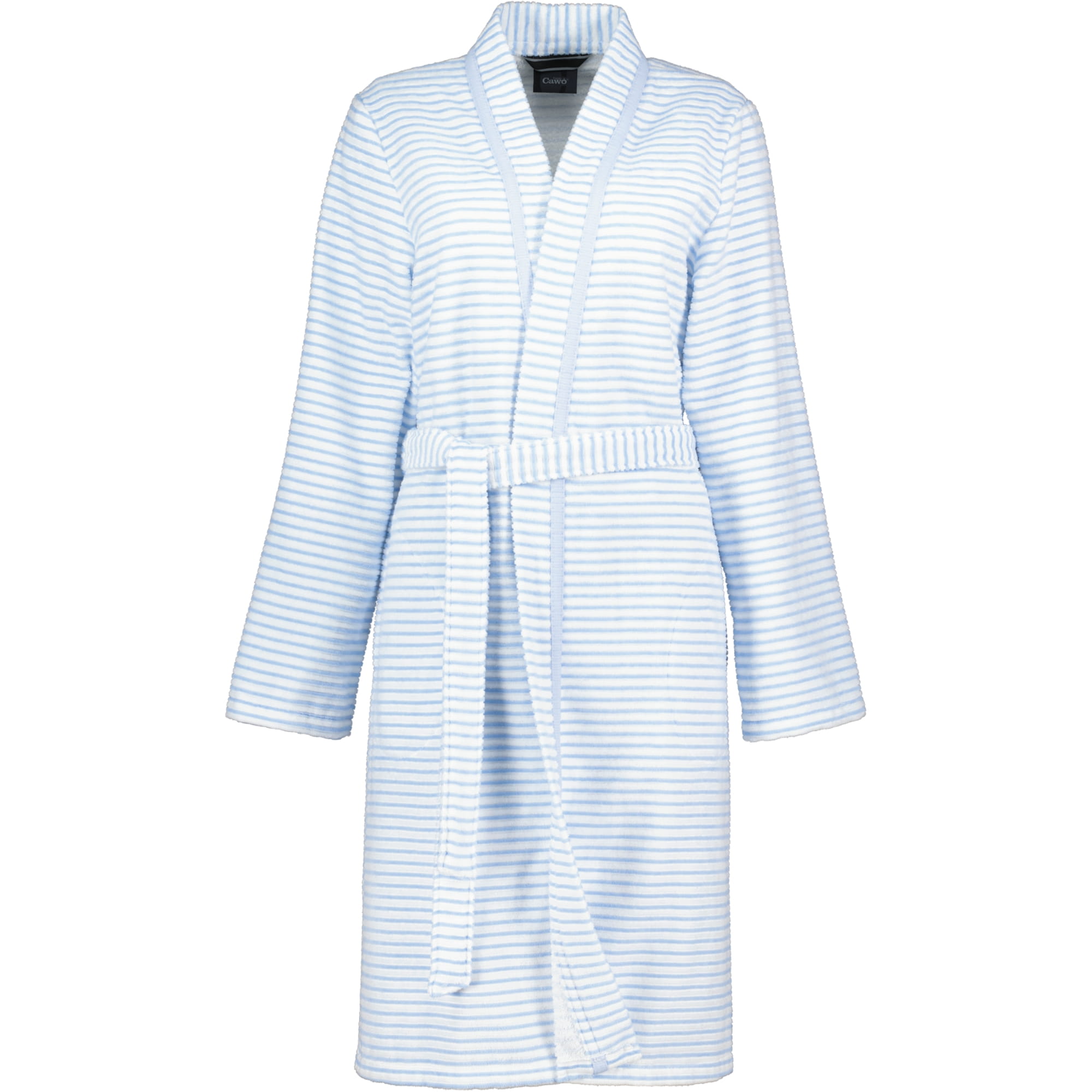 Cawö - Damen Bademantel Kurz Kimono 1214 - Farbe: mittelblau - 11