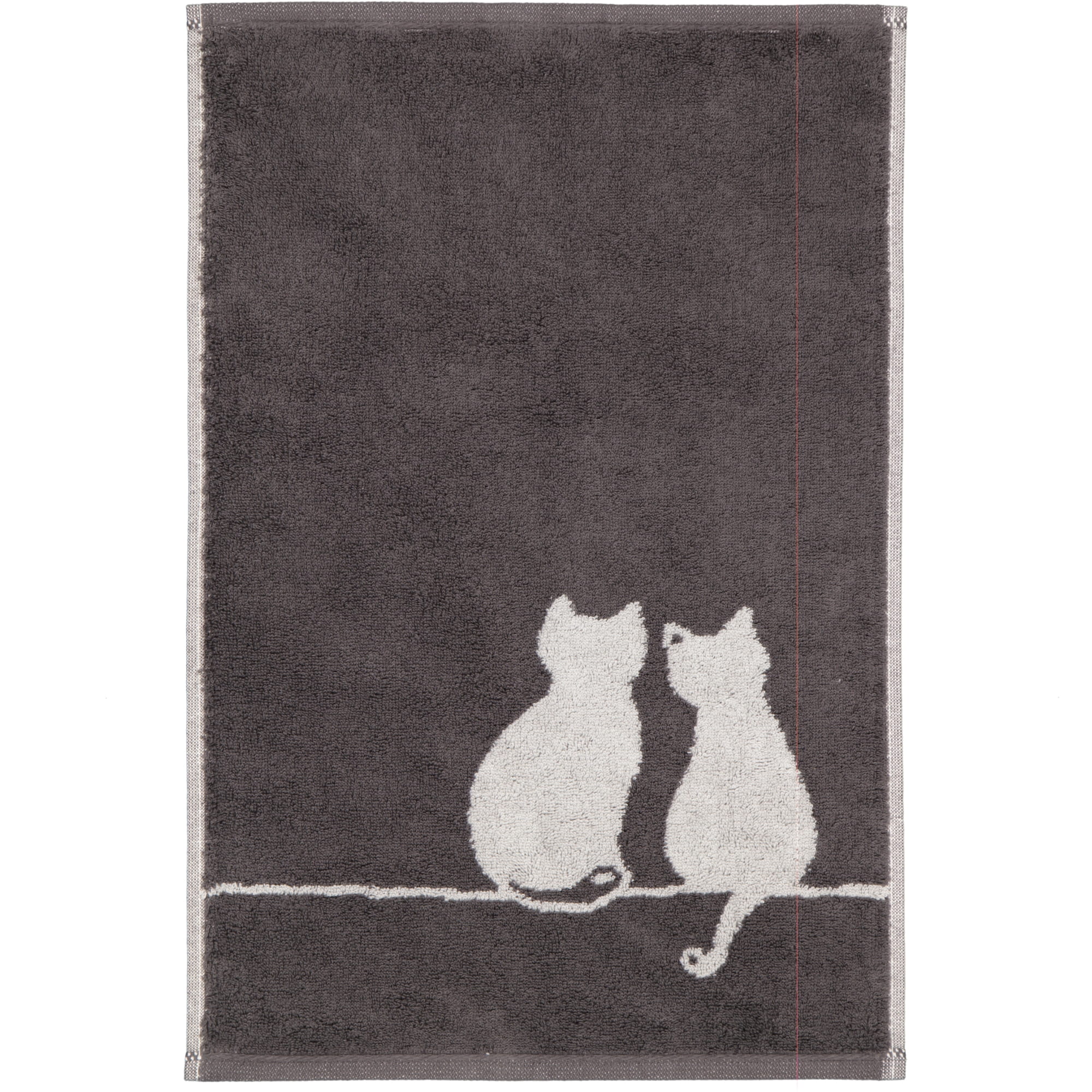 Cawö Handtücher CUTE CATS EDITION You & Me 6263 basalt/platin - 77 - Gästetuch 30x50 cm