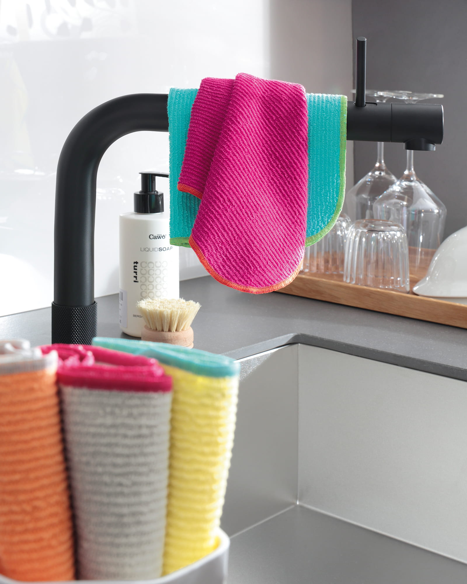 Cawö Spültücher Trio 550 3er Set mandarine/lemon - 35 - 30x30 cm
