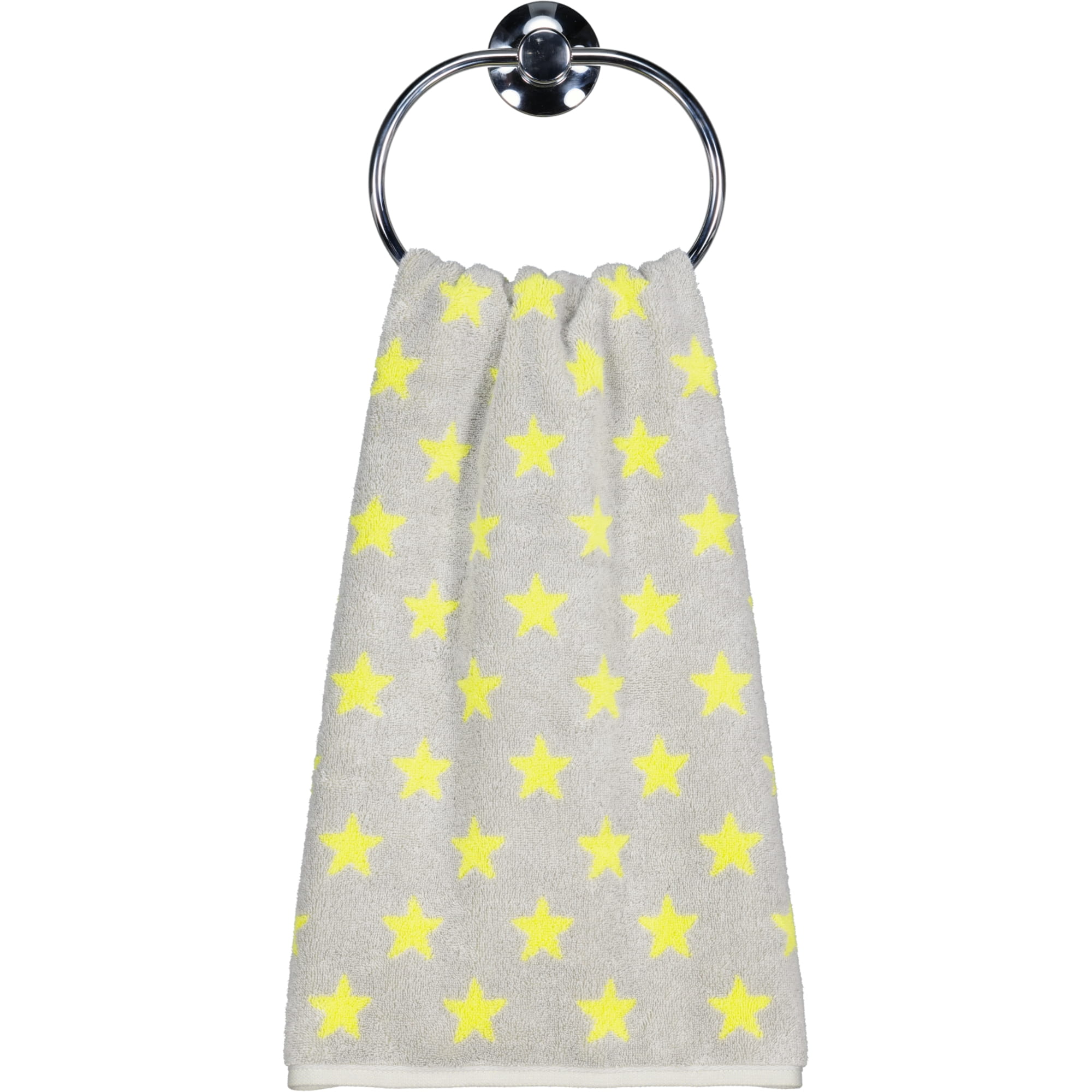 Cawö Handtücher NEW STARS Sterne klein 6261 platin/lime - 75 - Handtuch 50x100 cm