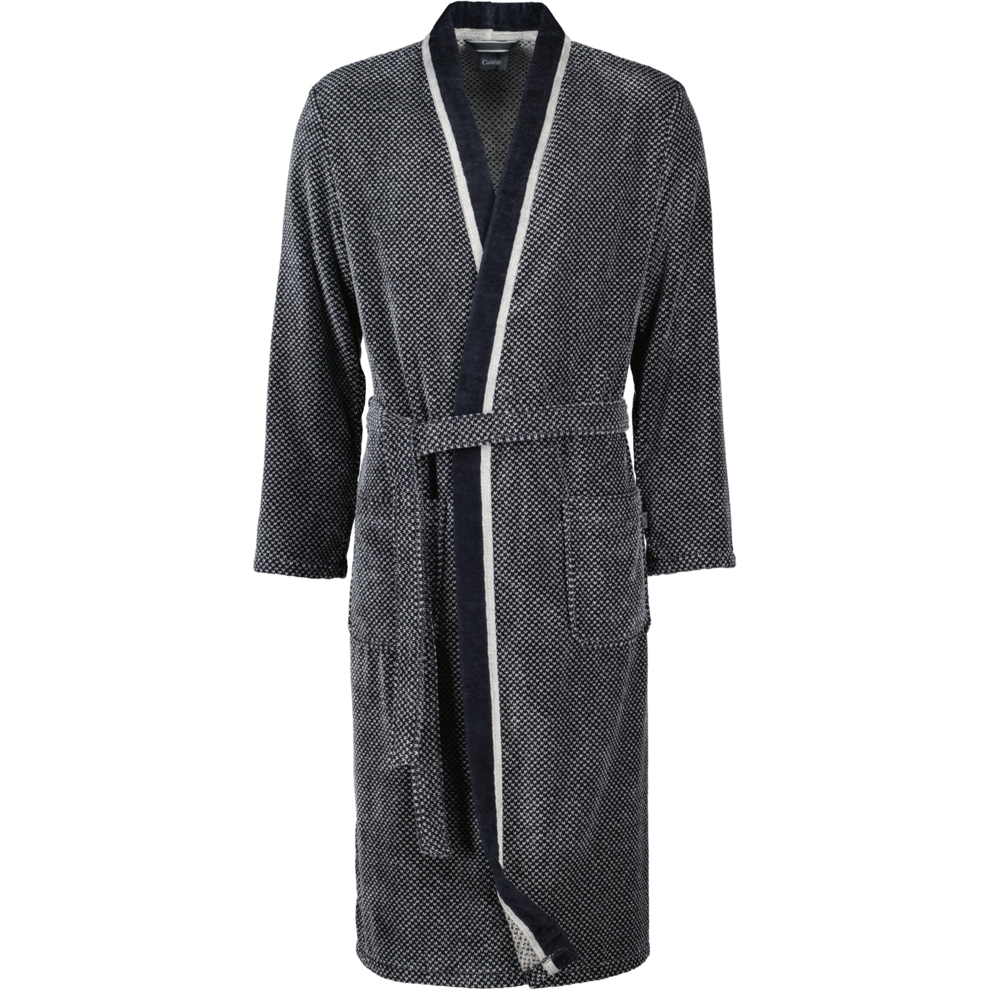 Cawö - Herren Bademantel Kimono 4839 - Farbe: silber/schwarz - 79 - XL