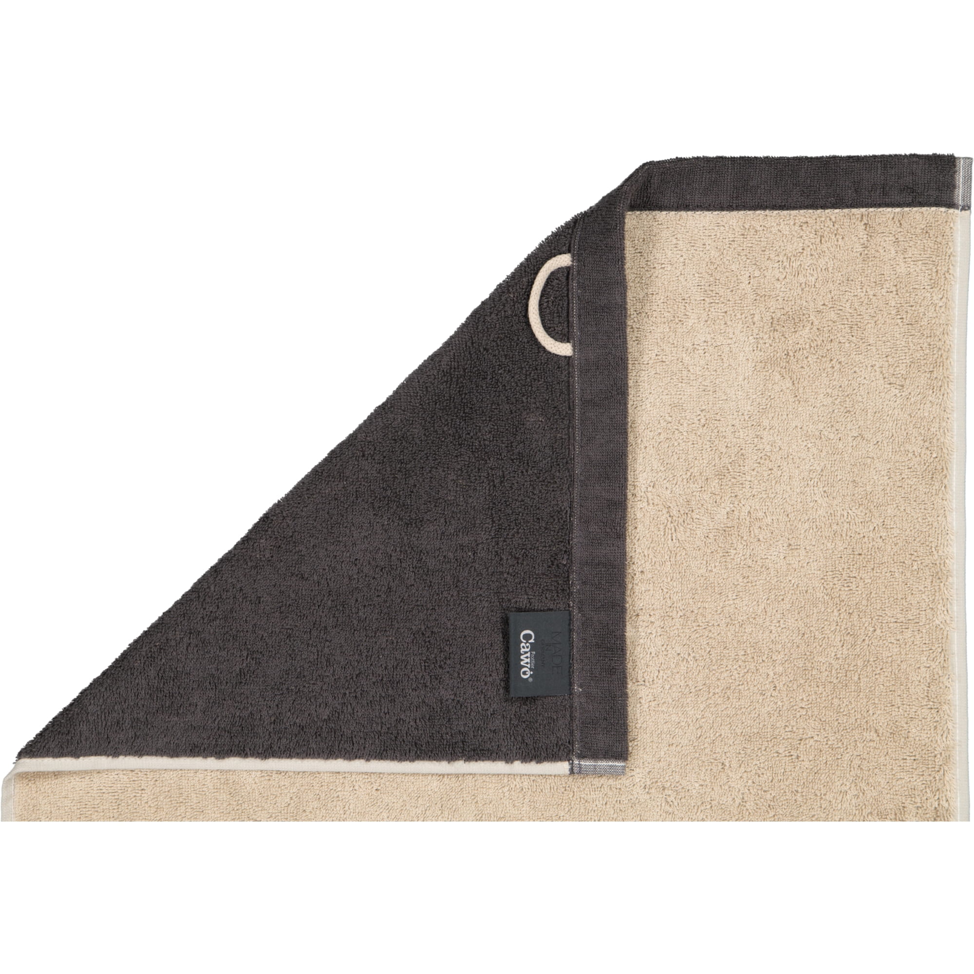Cawö Handtücher Lifestyle Splash 7071 leinen/basalt - 37 - Seiflappen 30x30 cm