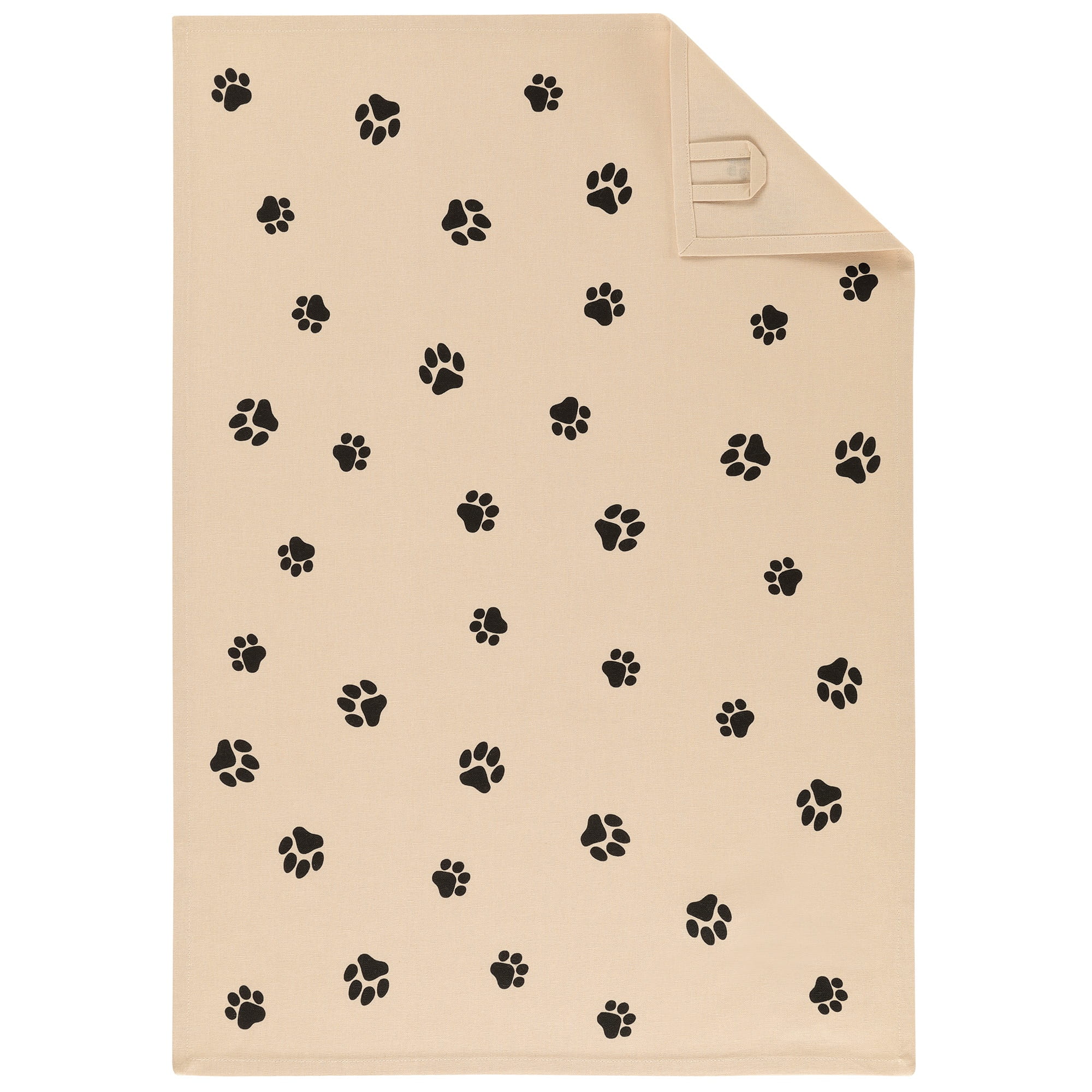 Cawö Home Geschirrtücher Cuisine WE LOVE DOGS Paws 6247 schwarz/beige - 93 - 50x70 cm