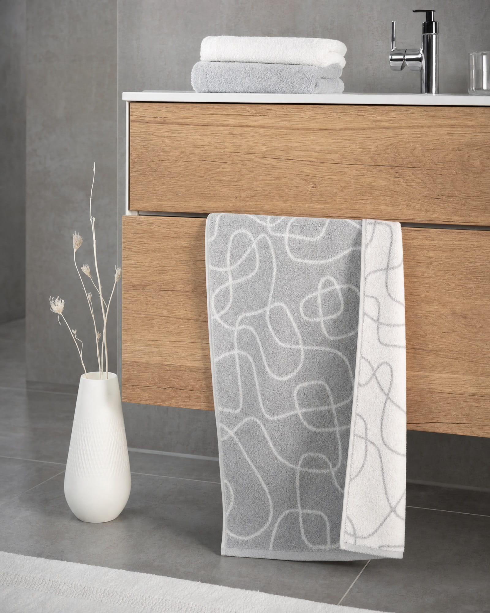 Cawö Handtücher BLACK SALE Outline 6303 basalt/natur - 73