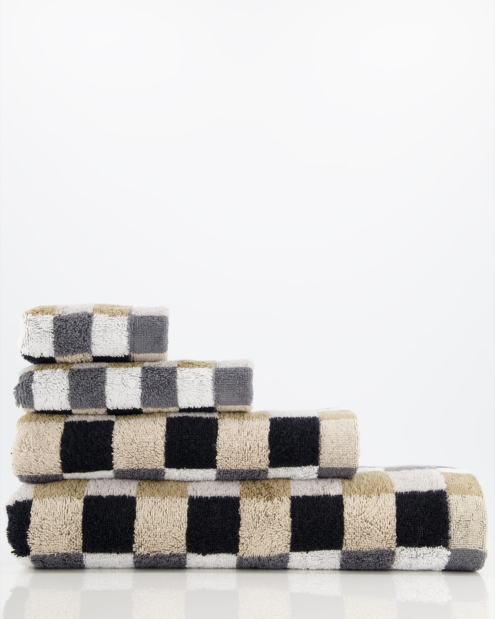 Cawö - Life Style Karo 7047 - Farbe: 37 - kiesel - Waschhandschuh 16x22 cm