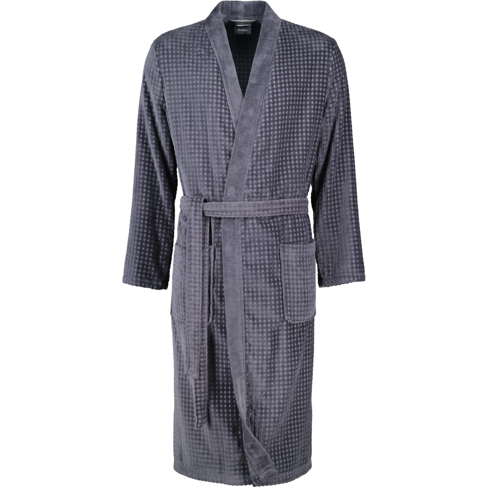 Cawö Herren Bademantel Kimono 3714 - Farbe: anthrazit - 774 - L