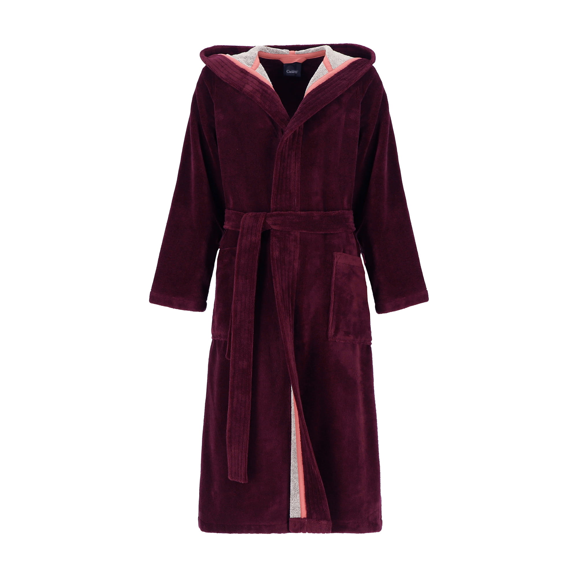 Cawö Home Bademäntel Damen Kapuze Doubleface 830 burgund - 82