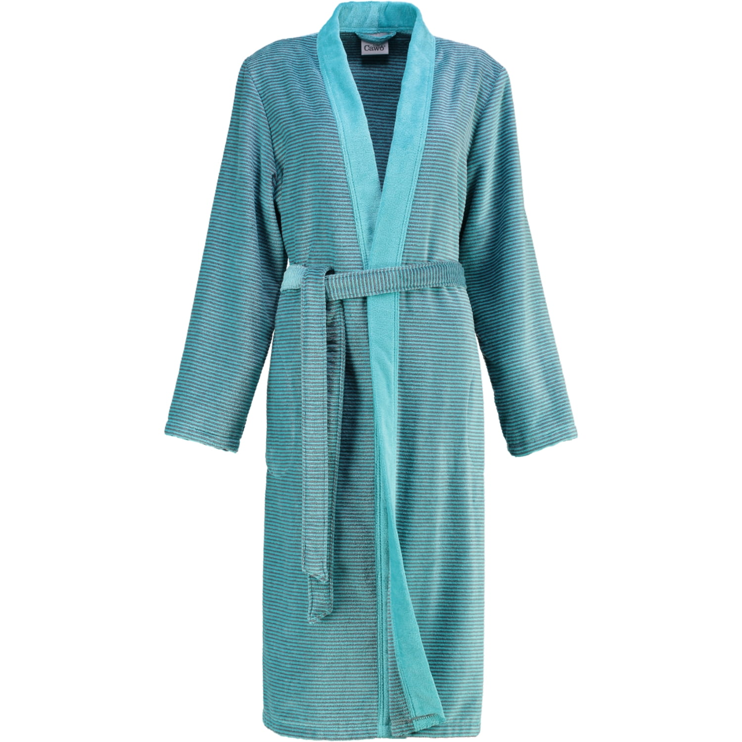 Cawö - Damen Bademantel Two-Tone Kimono 6431- Farbe: türkis - 47