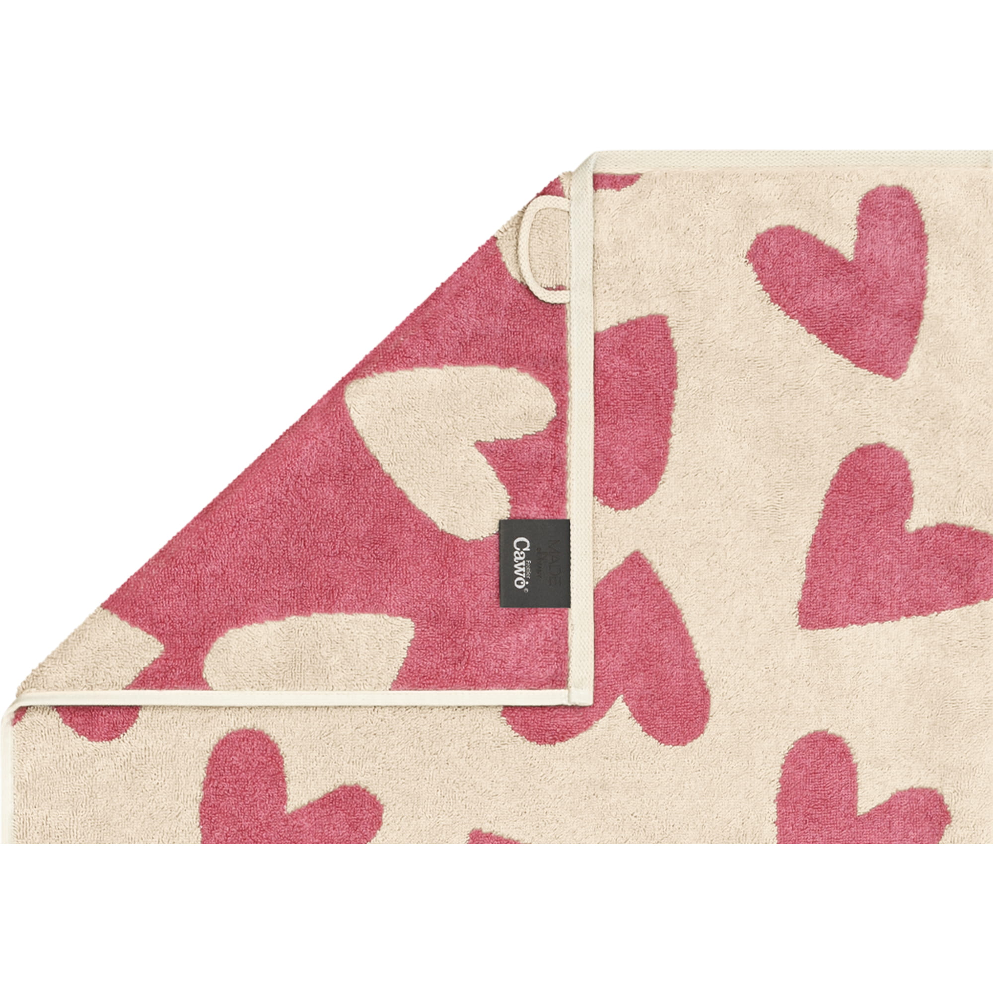 Cawö Handtücher Heart Beats Hearts 6275 beere - 32 - Gästetuch 30x50 cm