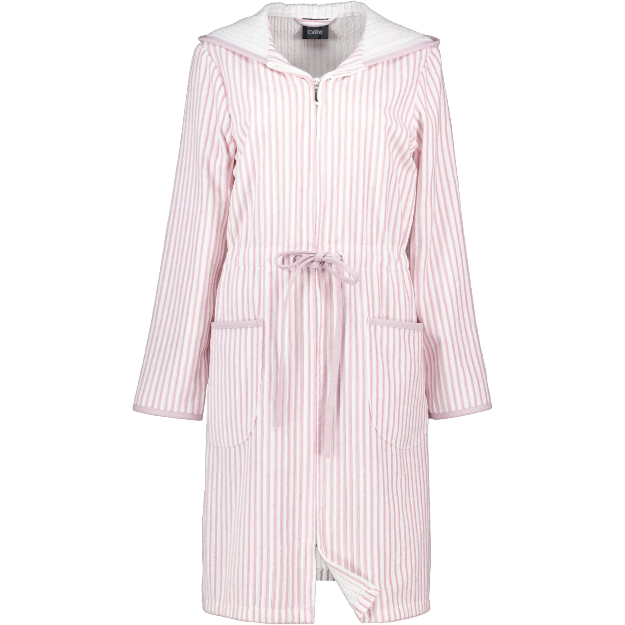 Cawö - Damen Bademantel kurz Kapuze TG RV 6416 - Farbe: malve - 22