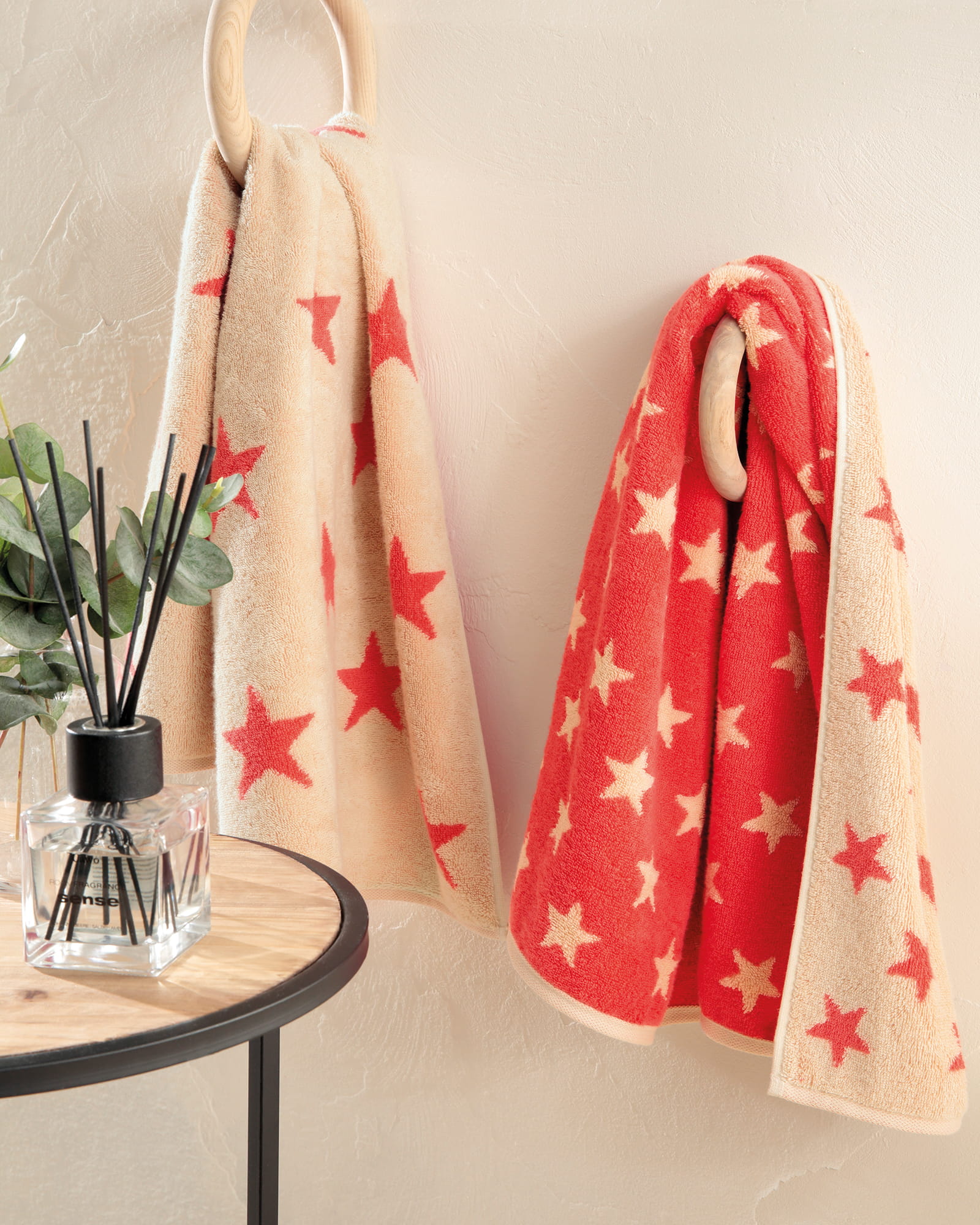 Cawö Handtücher NEW STARS Sterne klein 6261 beige/pink - 32 - Gästetuch 30x50 cm