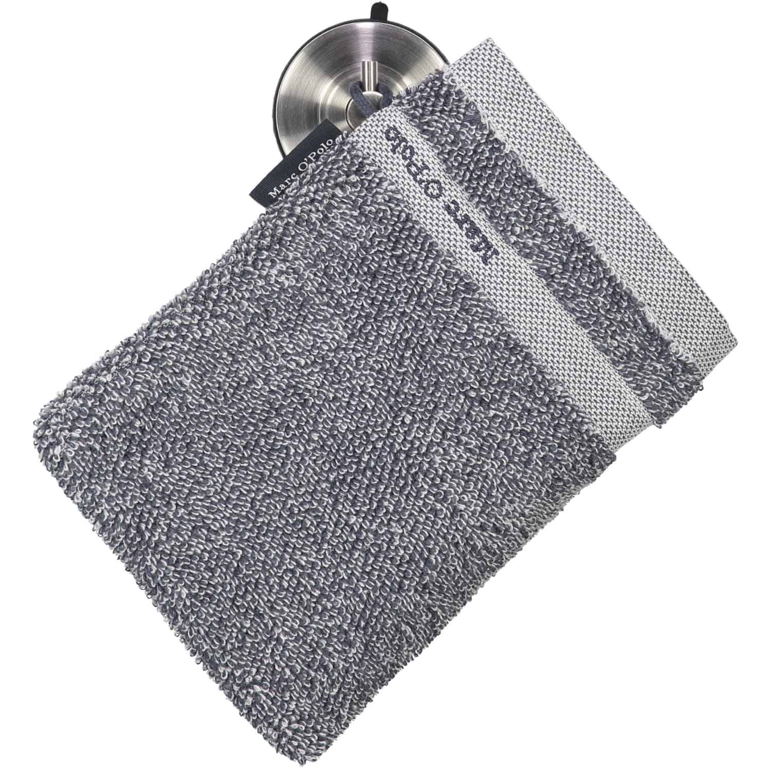 Marc o Polo Melange - Farbe: Marine/Light Silver - Waschhandschuh 16x21 cm