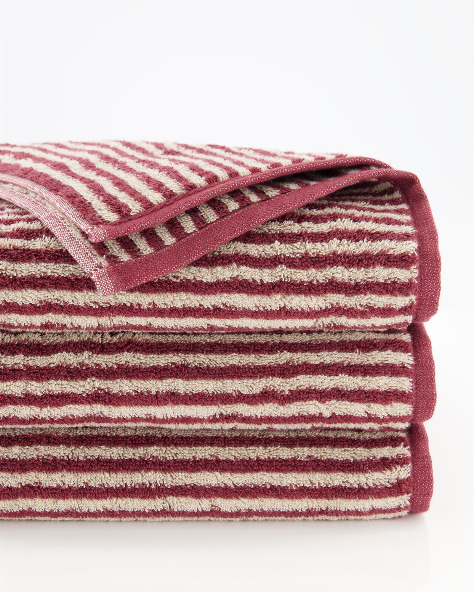 Cawö Handtücher Two-Tone Stripes 480 bordeaux - 23