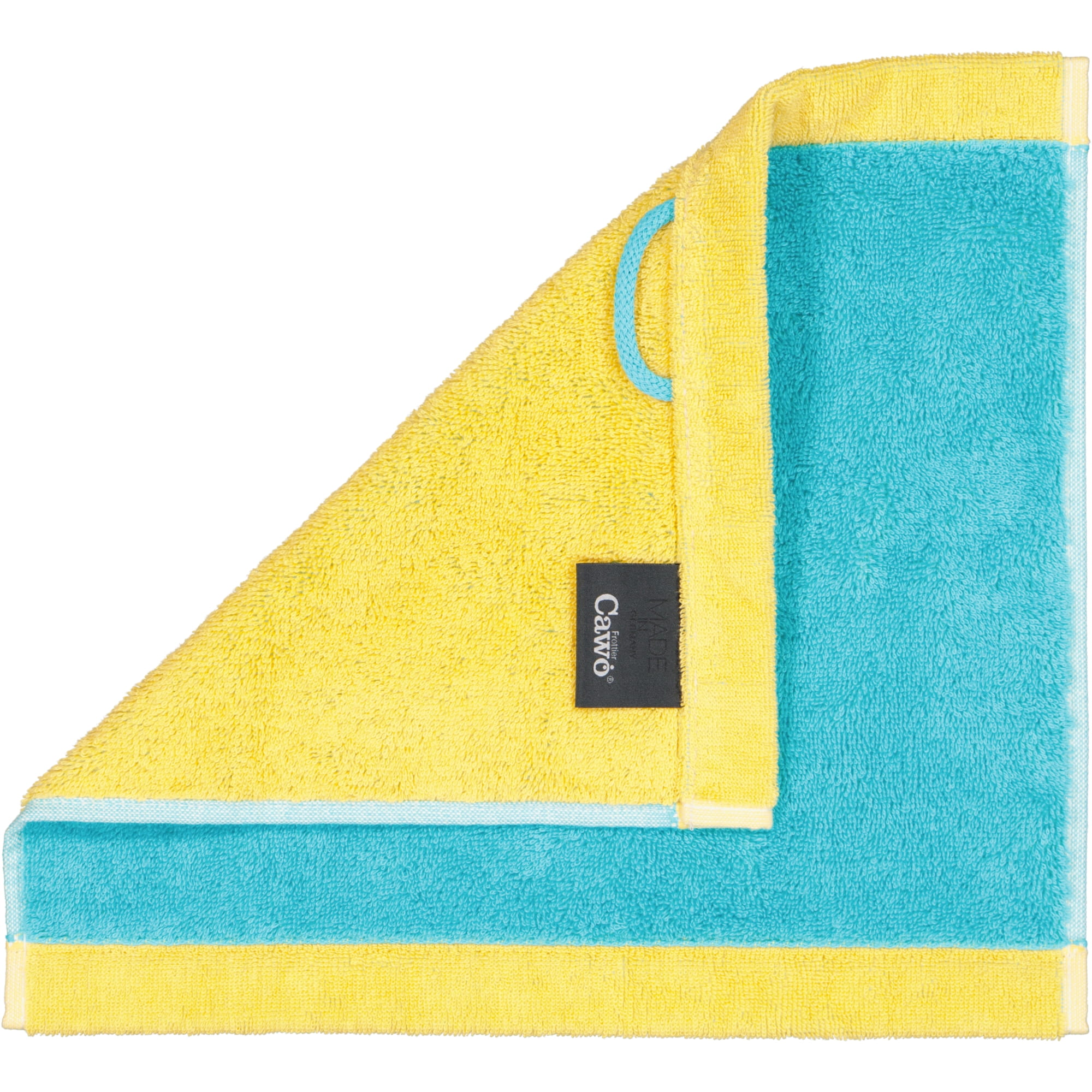 Cawö Handtücher Lifestyle Splash 7071 türkis/apricot - 15 - Seiflappen 30x30 cm