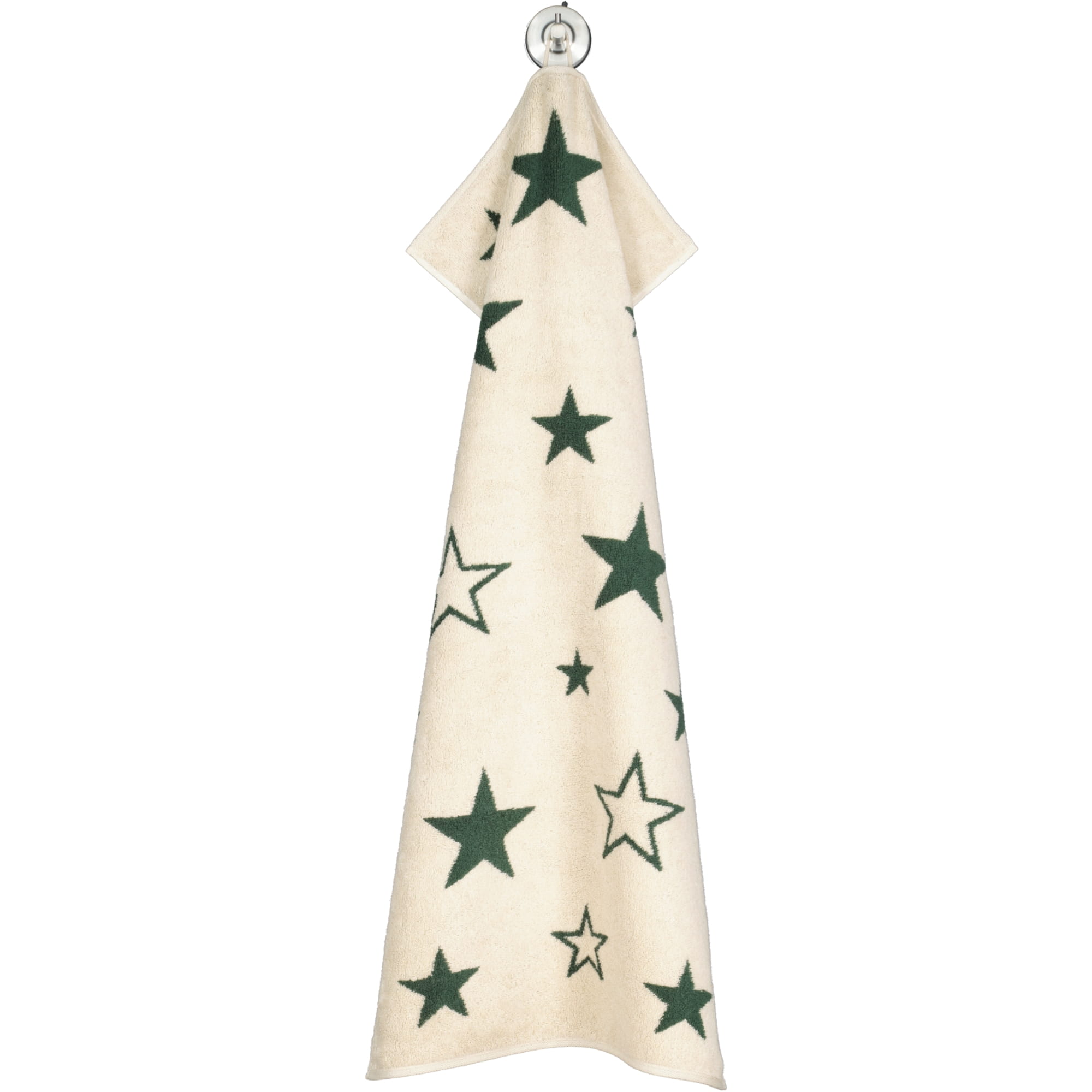 Cawö Handtücher Christmas Edition Sterne 792 natur-grün - 34 - Handtuch 50x100 cm