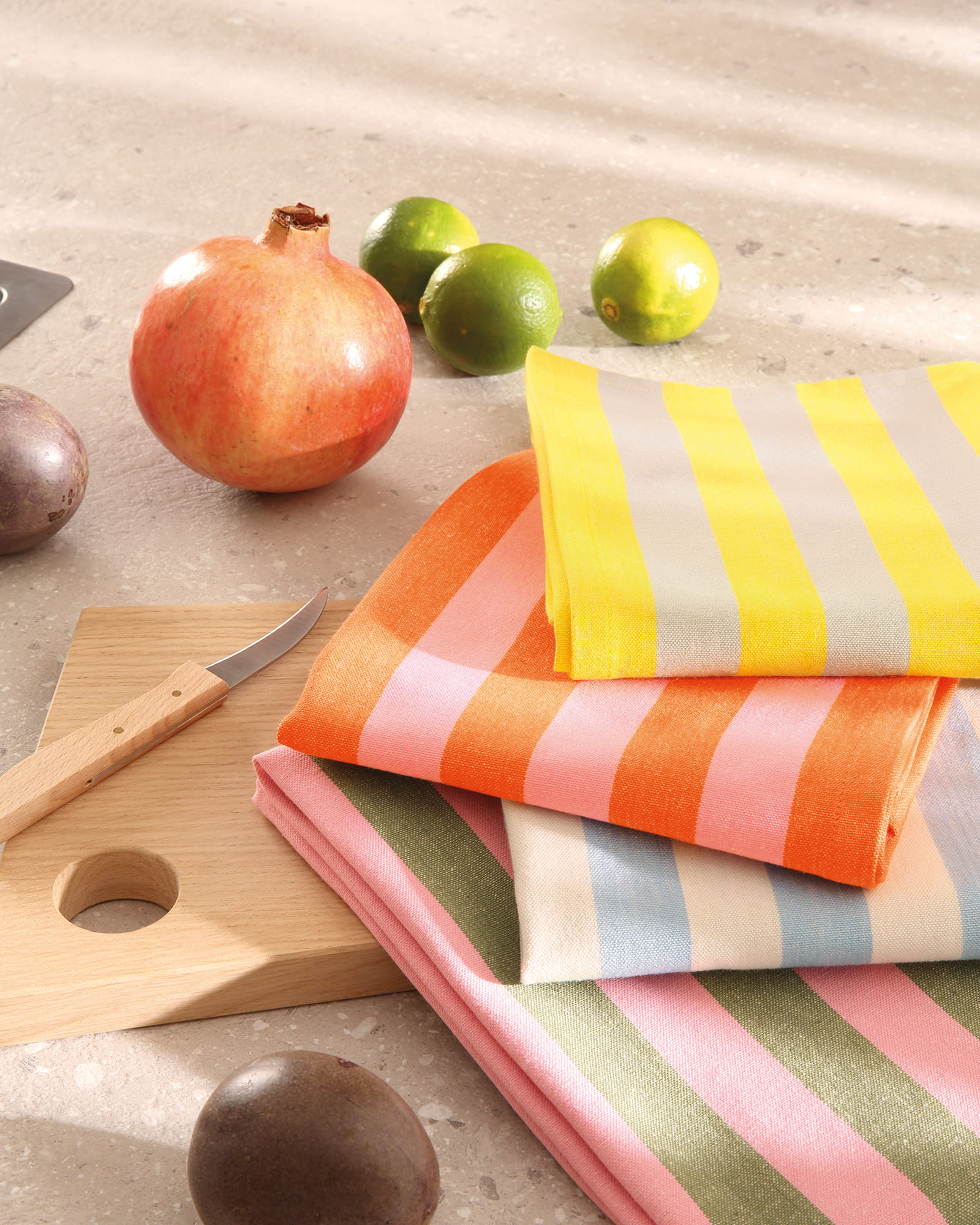 Cawö Home Geschirrtücher Prints & Stripes Streifen 546 stein/gelb - 53 - 50x70 cm