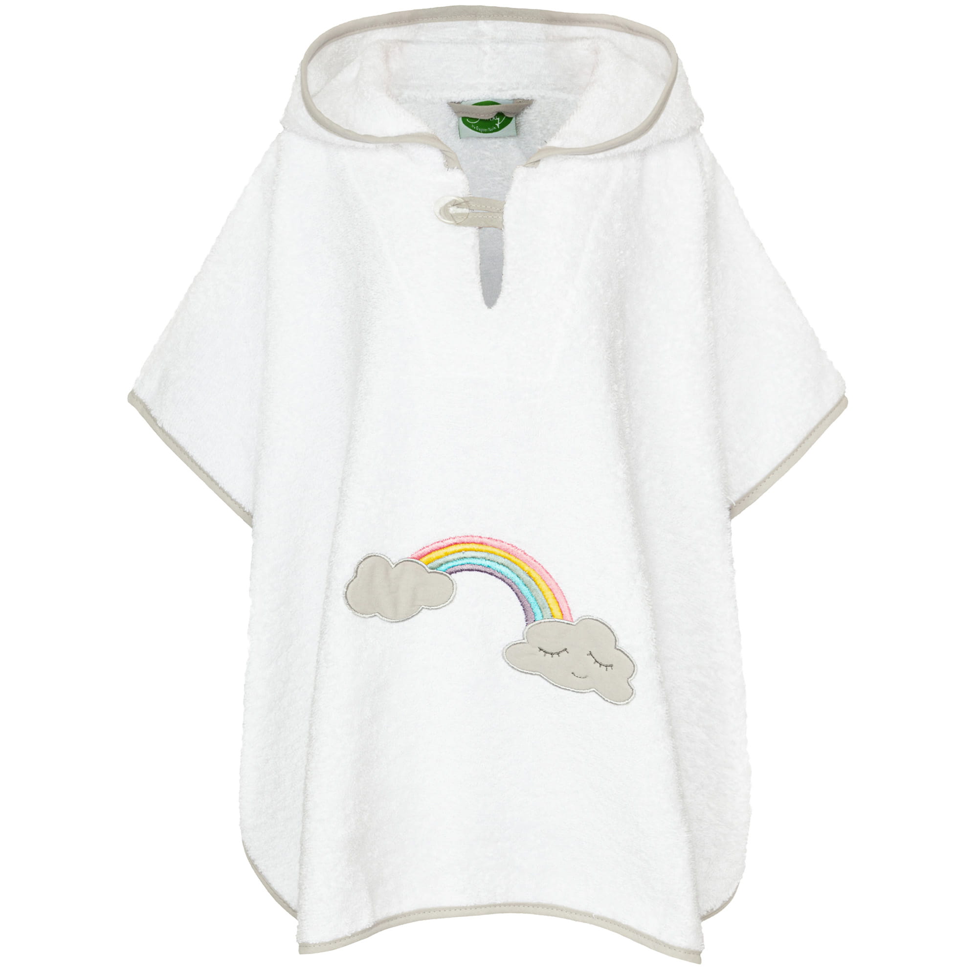 Smithy Wolkenweich Regenbogen - Badeponcho 55 x 70 cm - Farbe: weiß (1901034)