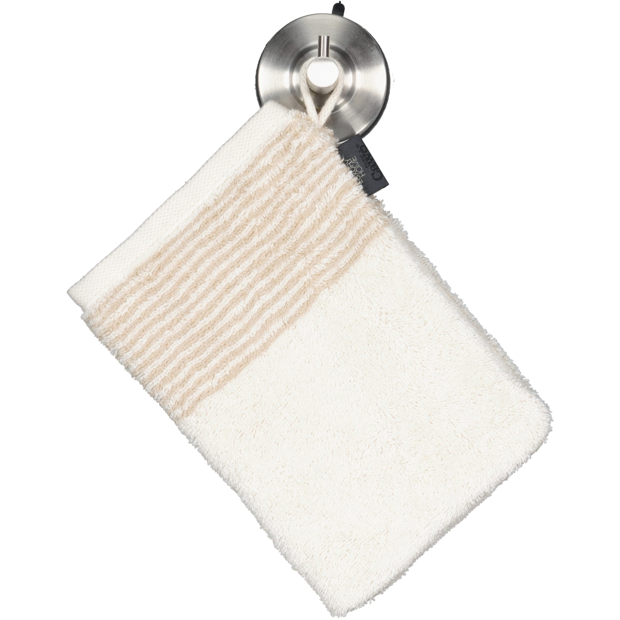 Cawö Handtücher Luxury Home Two-Tone 590 natur - 36 - Waschhandschuh 16x22 cm