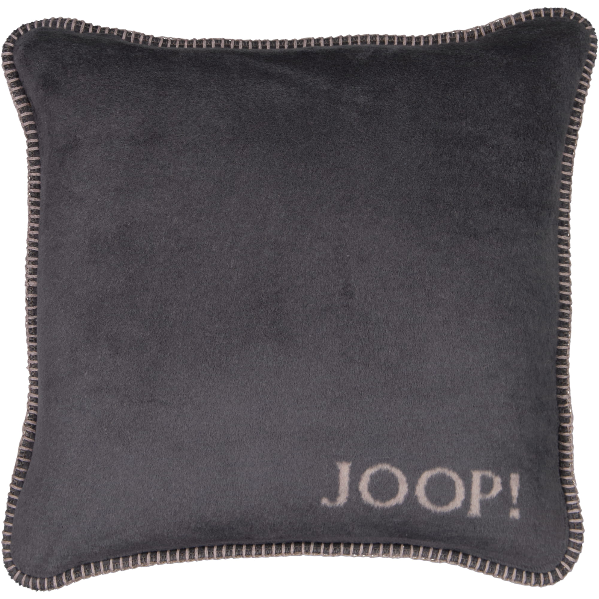 JOOP! Kissenhülle Uni-Doubleface - Größe: 50x50 cm - Farbe: Anthrazit-Taupe