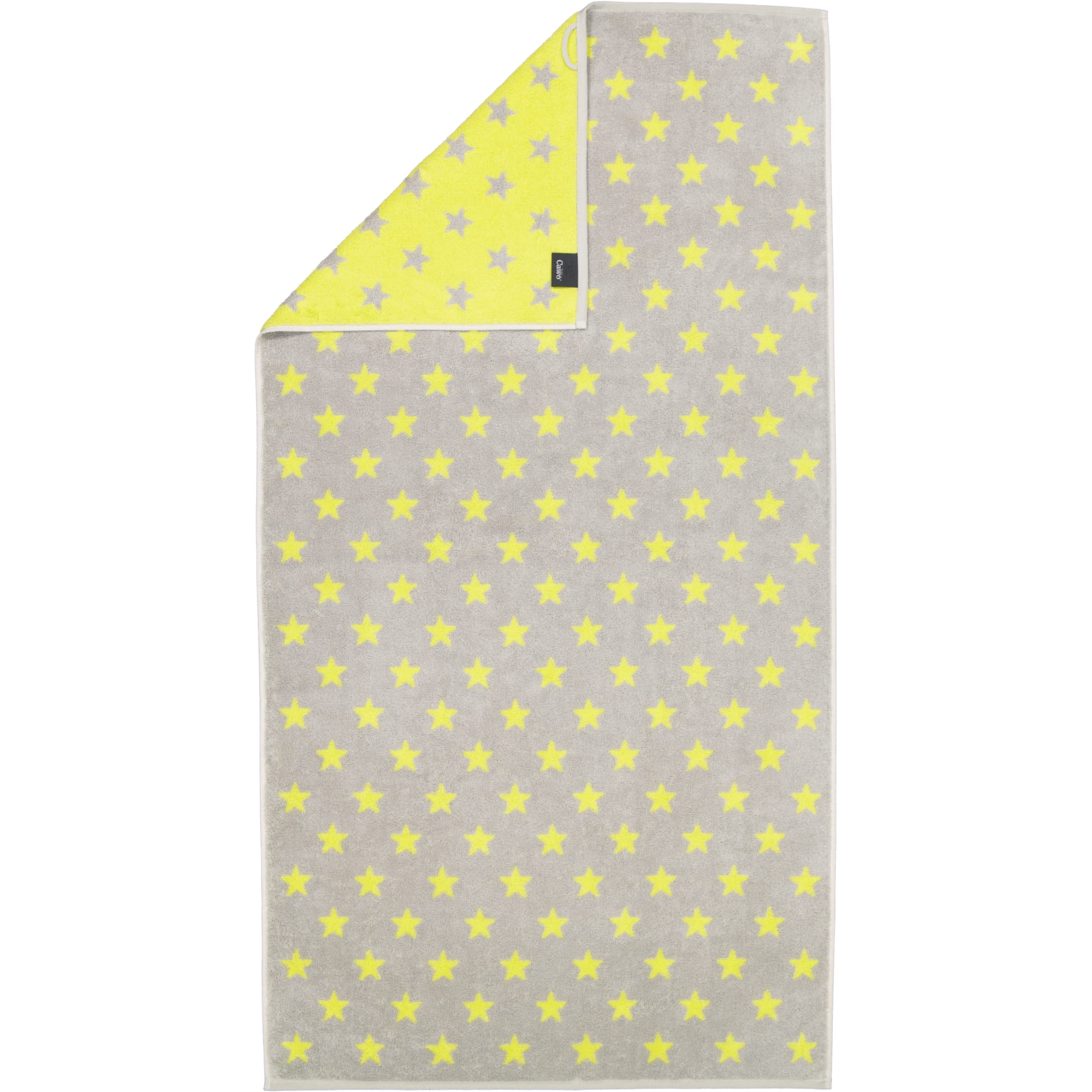 Cawö Handtücher NEW STARS Sterne klein 6261 platin/lime - 75 - Duschtuch 70x140 cm