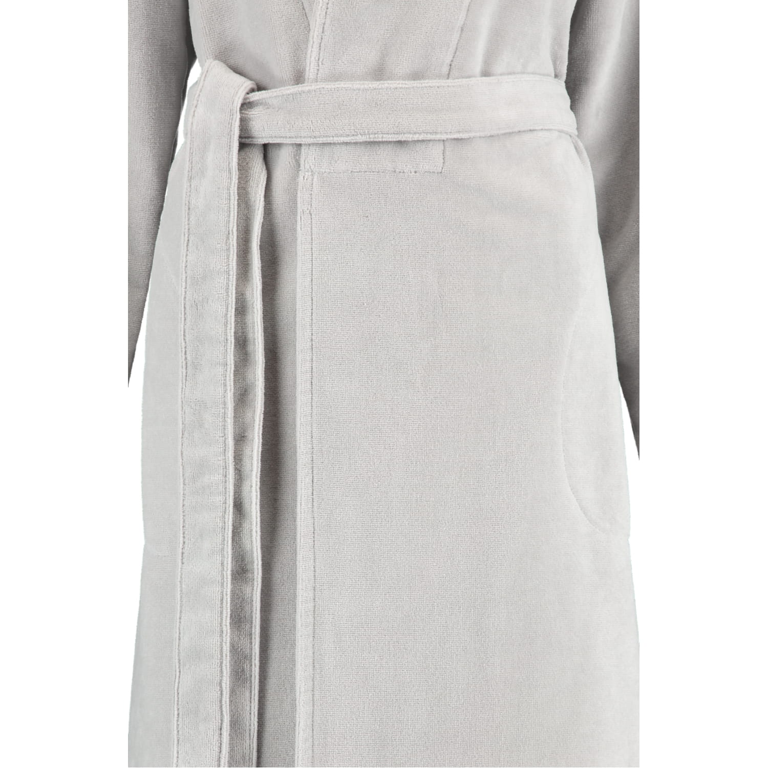 Cawö Damen Bademantel 3346 Spatenkragen - Farbe: silber - 713