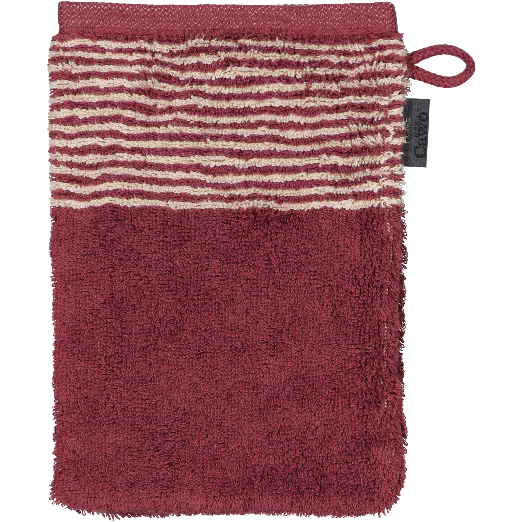 Cawö Handtücher Luxury Home Two-Tone 590 bordeaux - 23 - Waschhandschuh 16x22 cm
