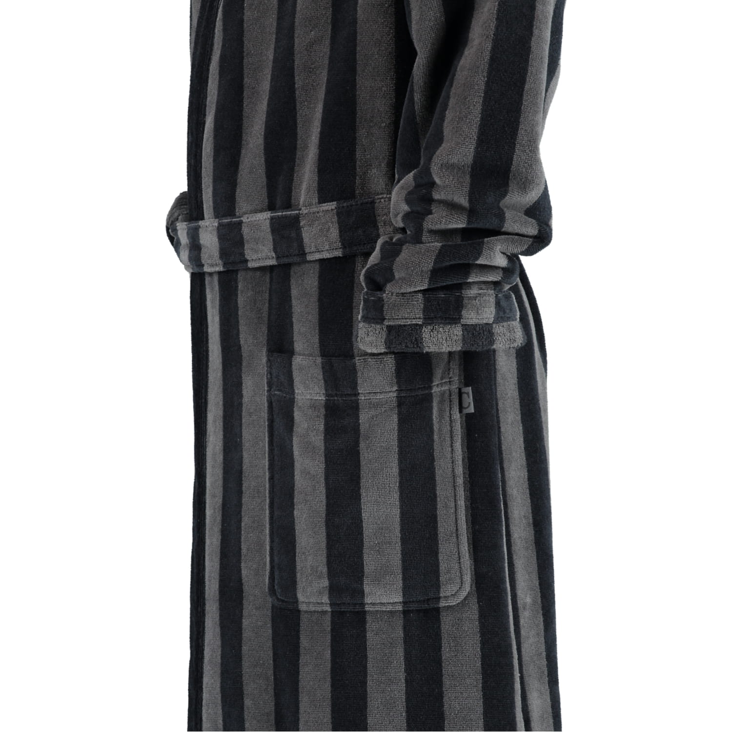 Cawö Bademäntel Herren Kimono Streifen 2612 schwarz - 97