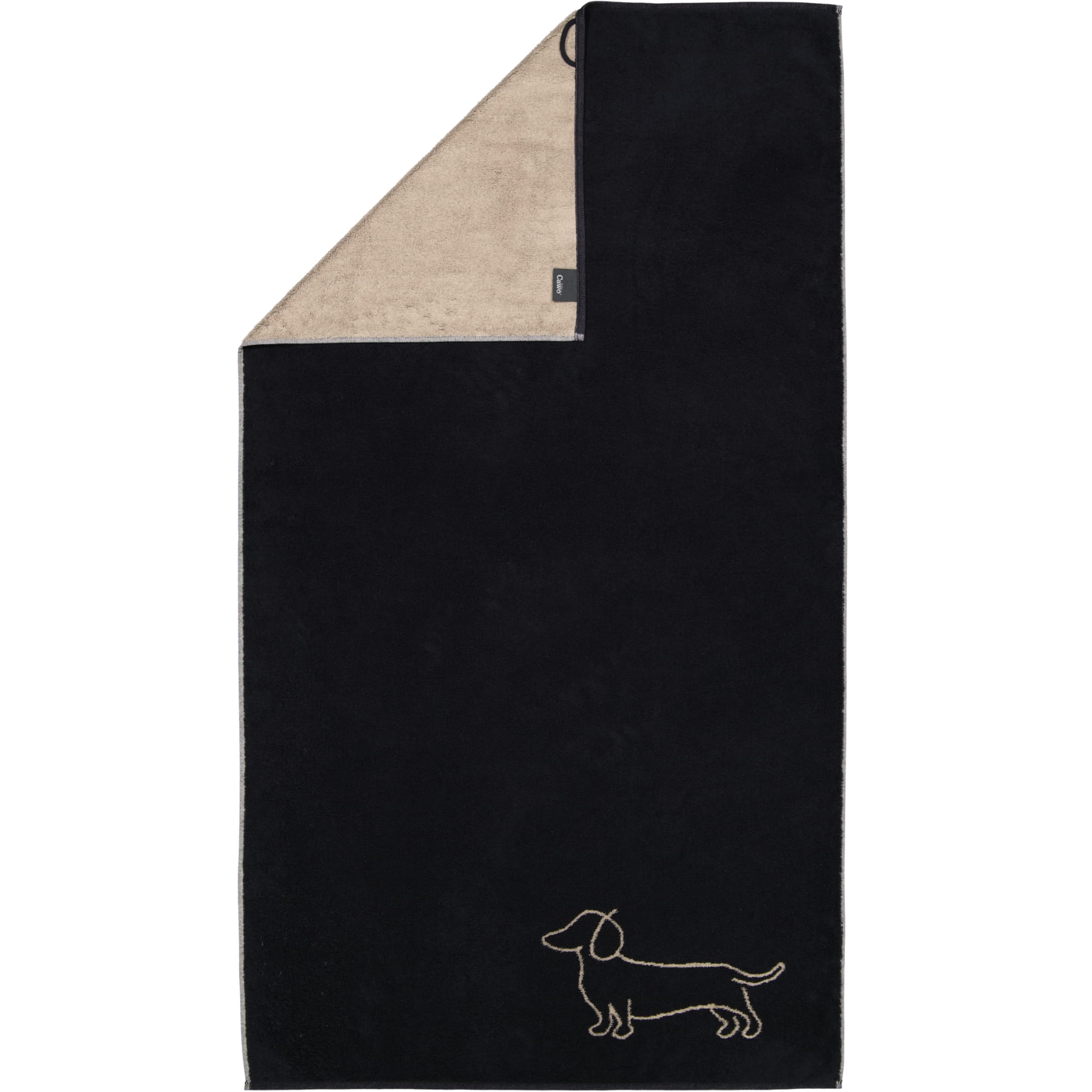 Cawö Handtücher WE LOVE DOGS Companion 6248 Schwarz-Beige - 93 - Duschtuch 80x150 cm