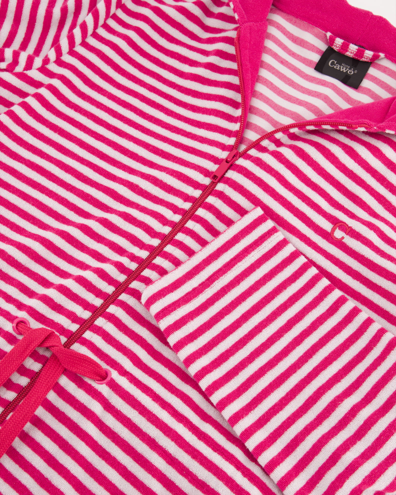 Cawö Home Bademäntel Damen kurz mit Kapuze Campus 834 - Farbe: pink - 27