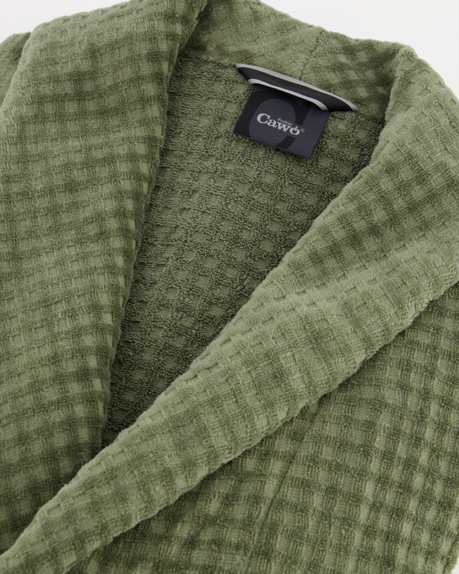 Cawö Bademäntel Herren Schalkragen Waffelpiqué 6508 field - 453