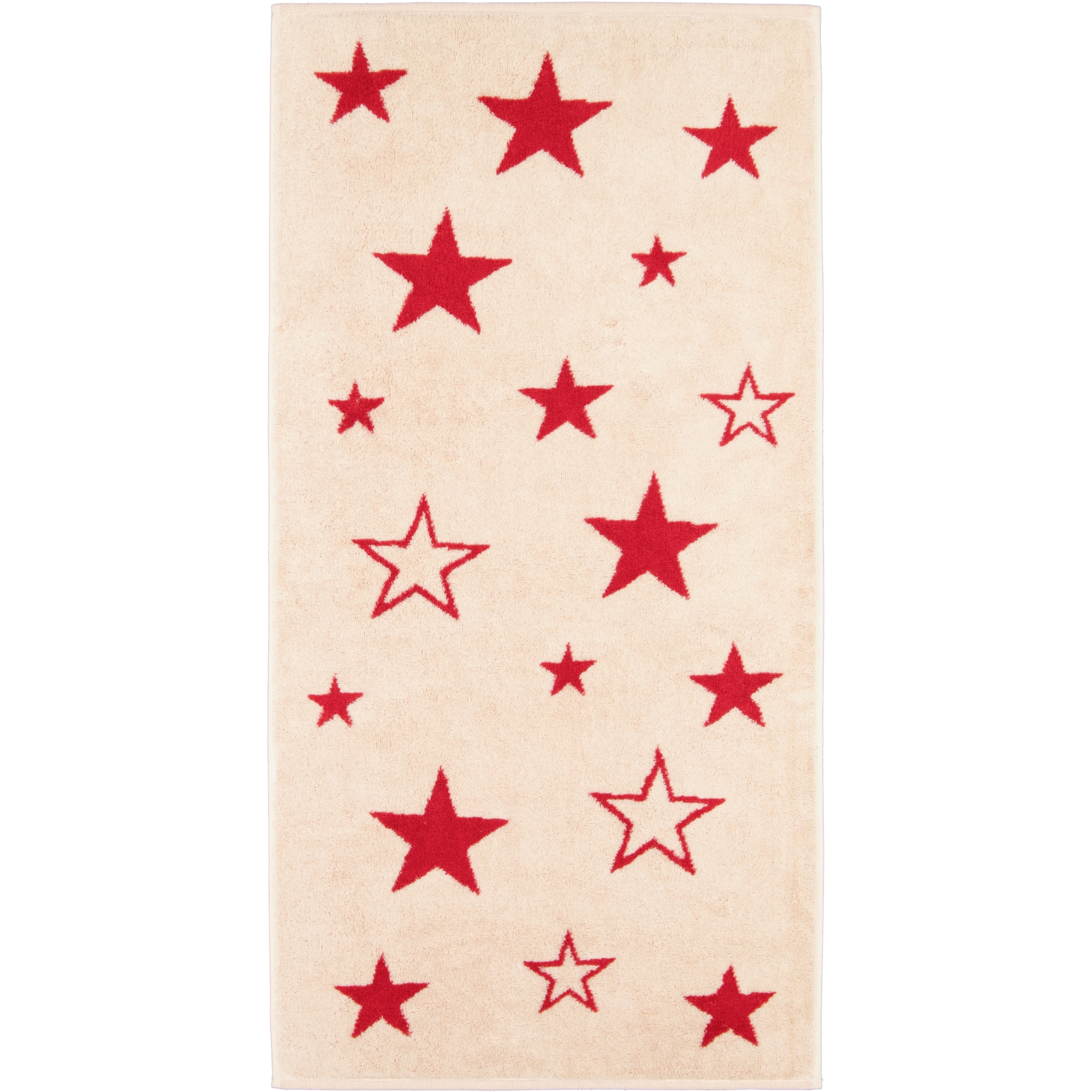 Cawö Handtücher Christmas Edition Sterne 792 natur-rot - 32