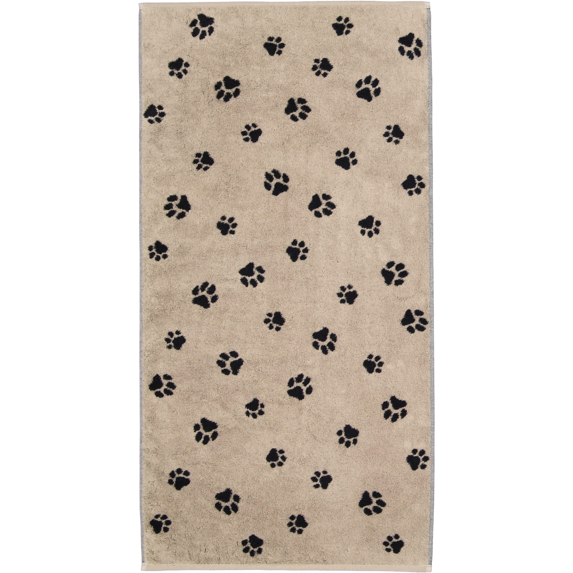 Cawö Handtücher WE LOVE DOGS Paws 6247 Schwarz-Beige - 93 - Handtuch 50x100 cm