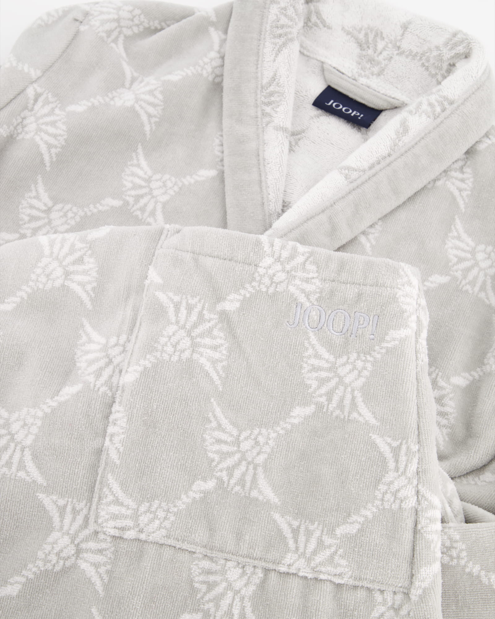JOOP! Damen Bademantel Cornflower - Schalkragen 1645 - Farbe: Silber - 76