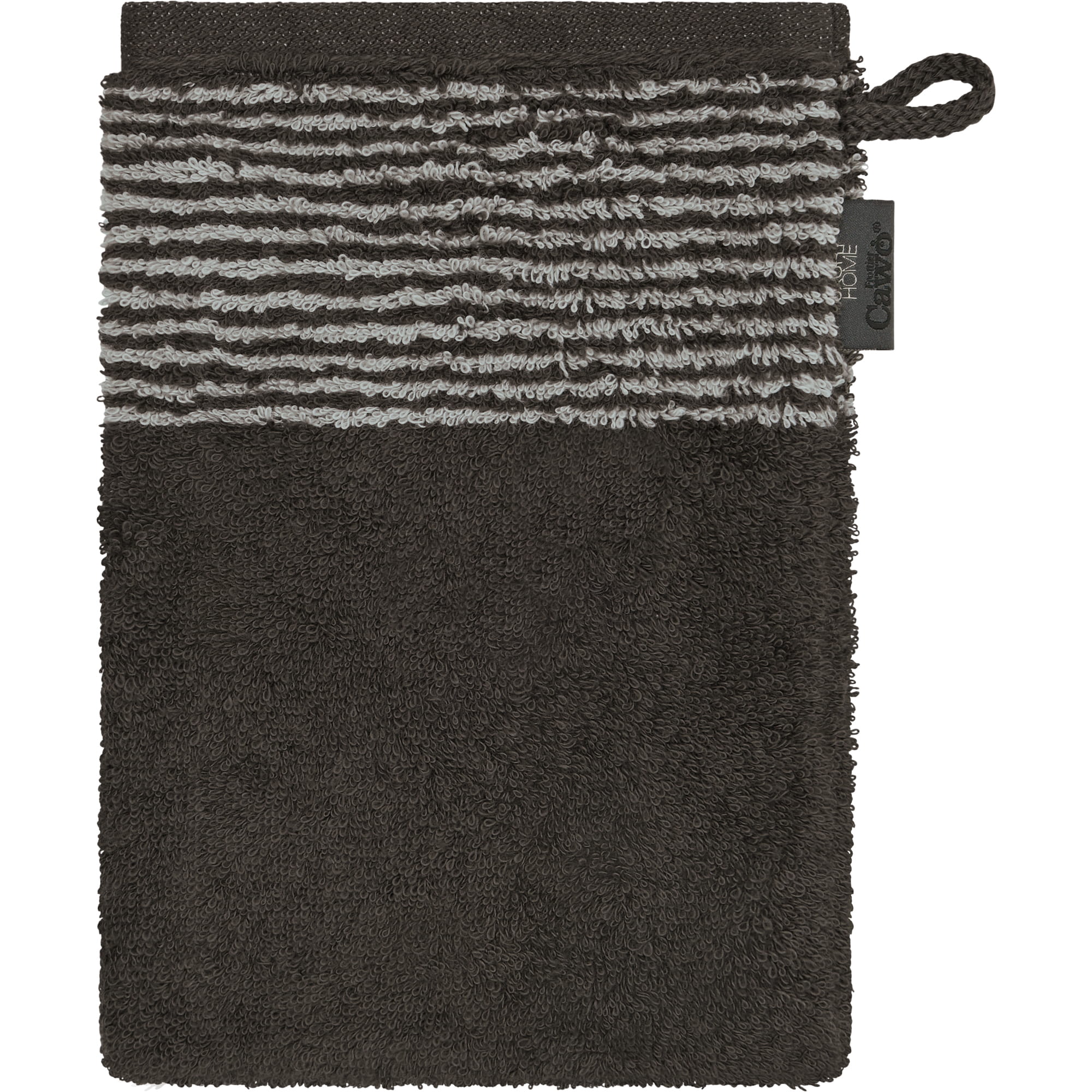 Cawö Handtücher Luxury Home Two-Tone 590 basalt - 73 - Waschhandschuh 16x22 cm